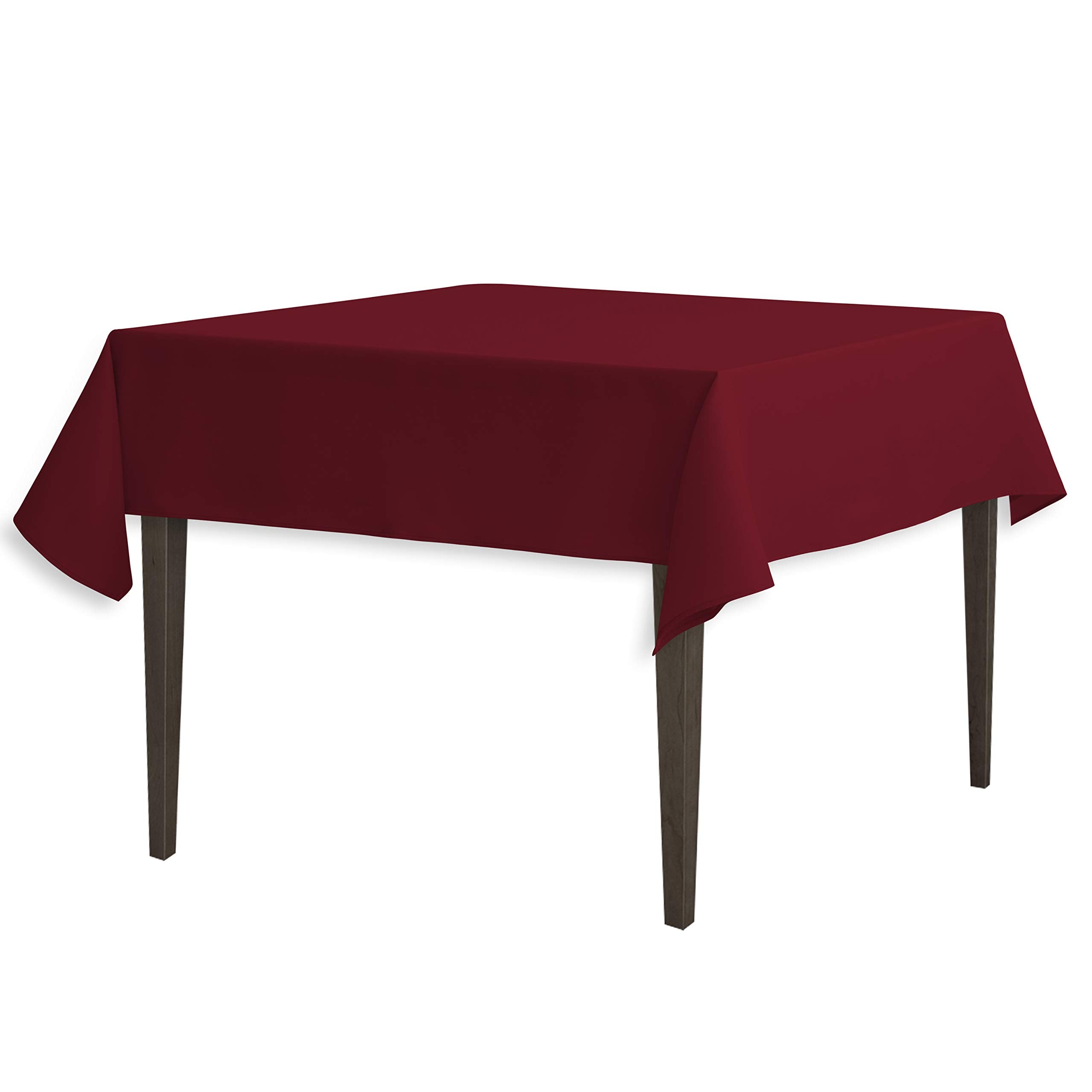 Linentablecloth 54-Inch Square Polyester Tablecloth Burgundy