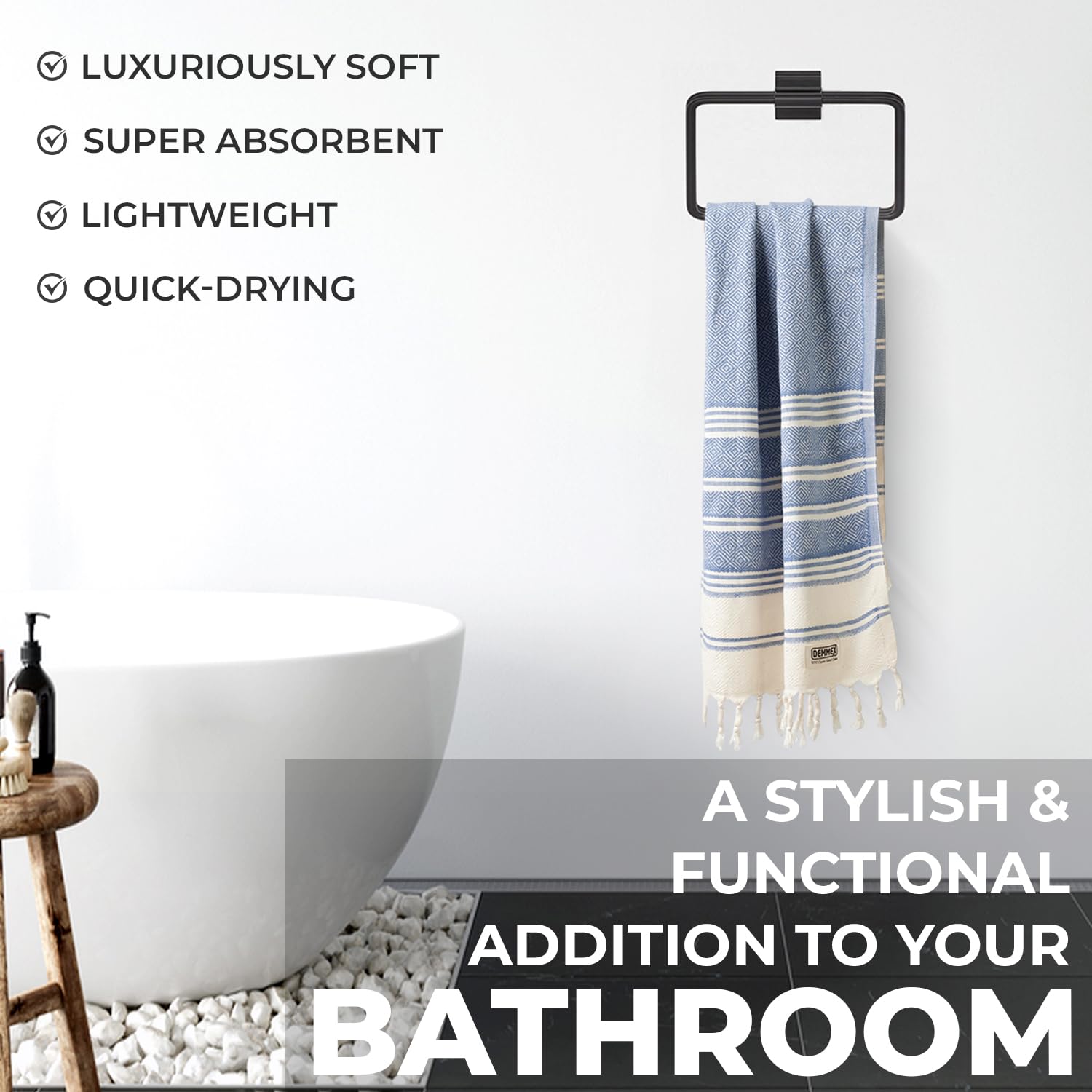 DEMMEX (Set of 2) Certified 100% Organic Turkish Cotton Prewashed Decorative Bathroom Peshtemal Towel for Hand  Face  Hair  Gym  Yoga  Tea  Discloth  Kitchen  Bath  18x36 Inches (Mustard)