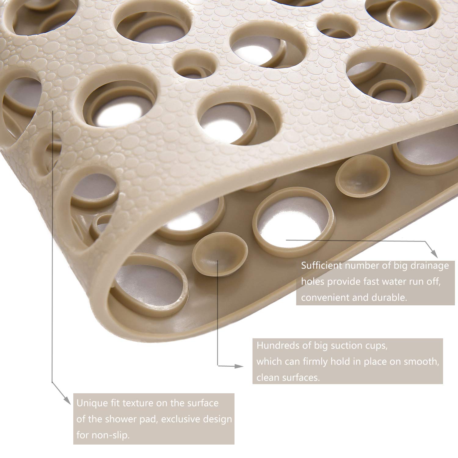 Nonslip Bathtub Mat Extra Soft Tpe Bath Mat For Kids, Machine Washable Bathroom Shower Mat, Smooth/Non-Textured Tubs Only, 30L X