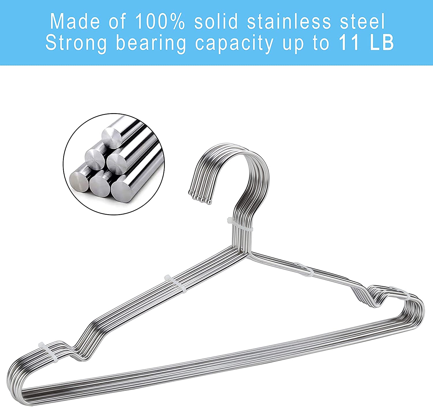 Seropy Clothes Hangers 30 Pack Coat Hangers Non Slip Wire Hangers Clothing Hangers Heavy Duty Metal Hangers Space Saving Ultra Thin Hangers of Stainless Steel Hanger for Clothes 16.5 Inch