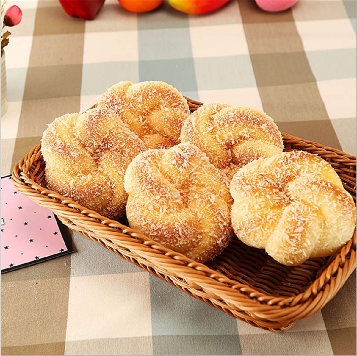 Zzooi Artificial Lifelike Simulated Zopf Faux Zopf Artificial Challah 3PCS