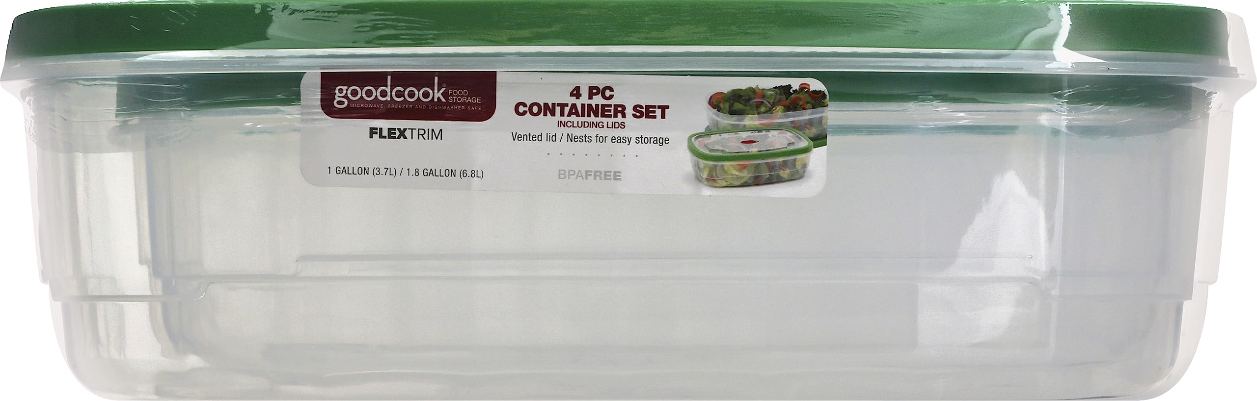 Good Cook Flex Trim Food Storage, Large, Clear