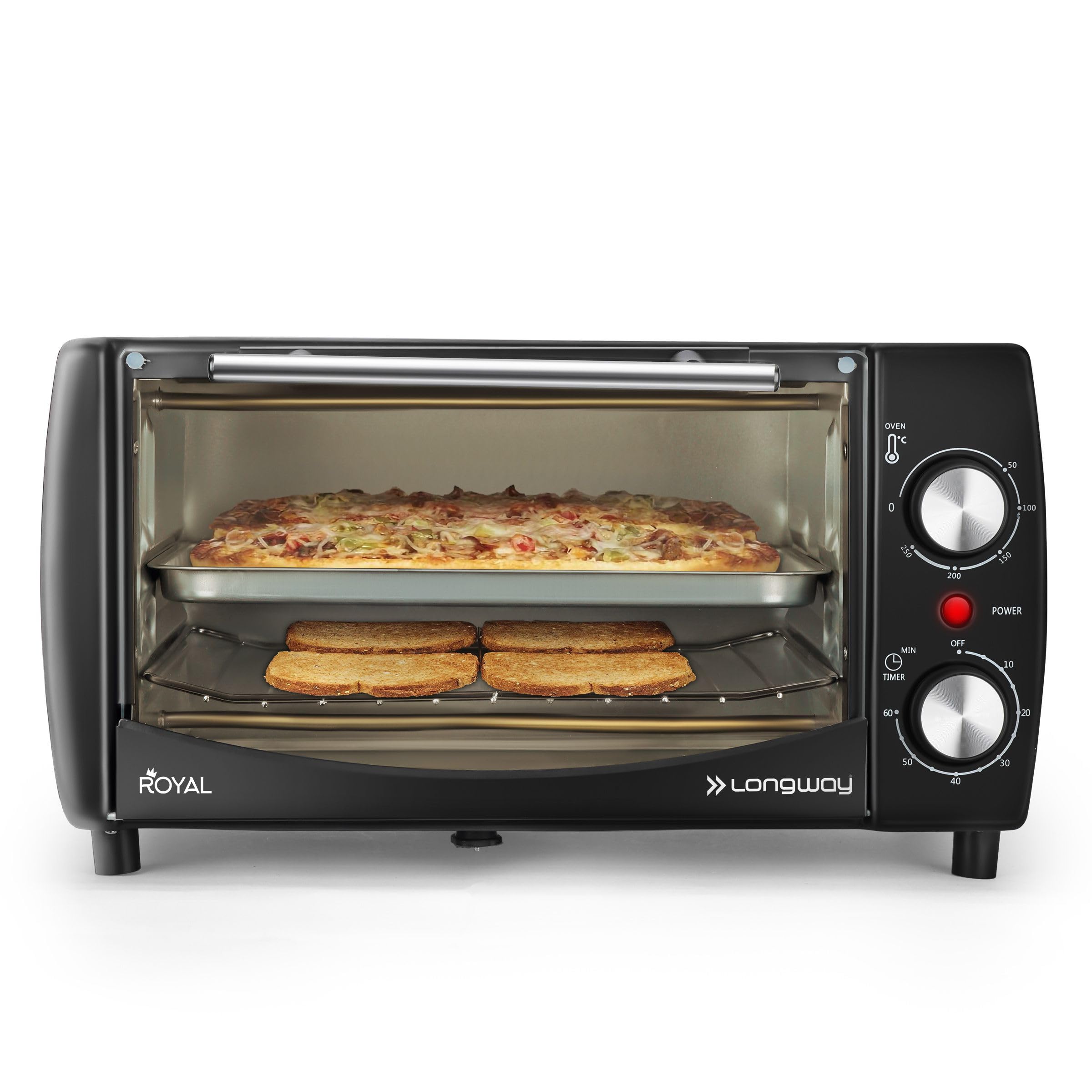 Longway Royal Otg 12 Ltr Oven Toaster Griller With Heating Modes | Temperature Timer Control For Baking Pizza, Cake, Grilling Ch