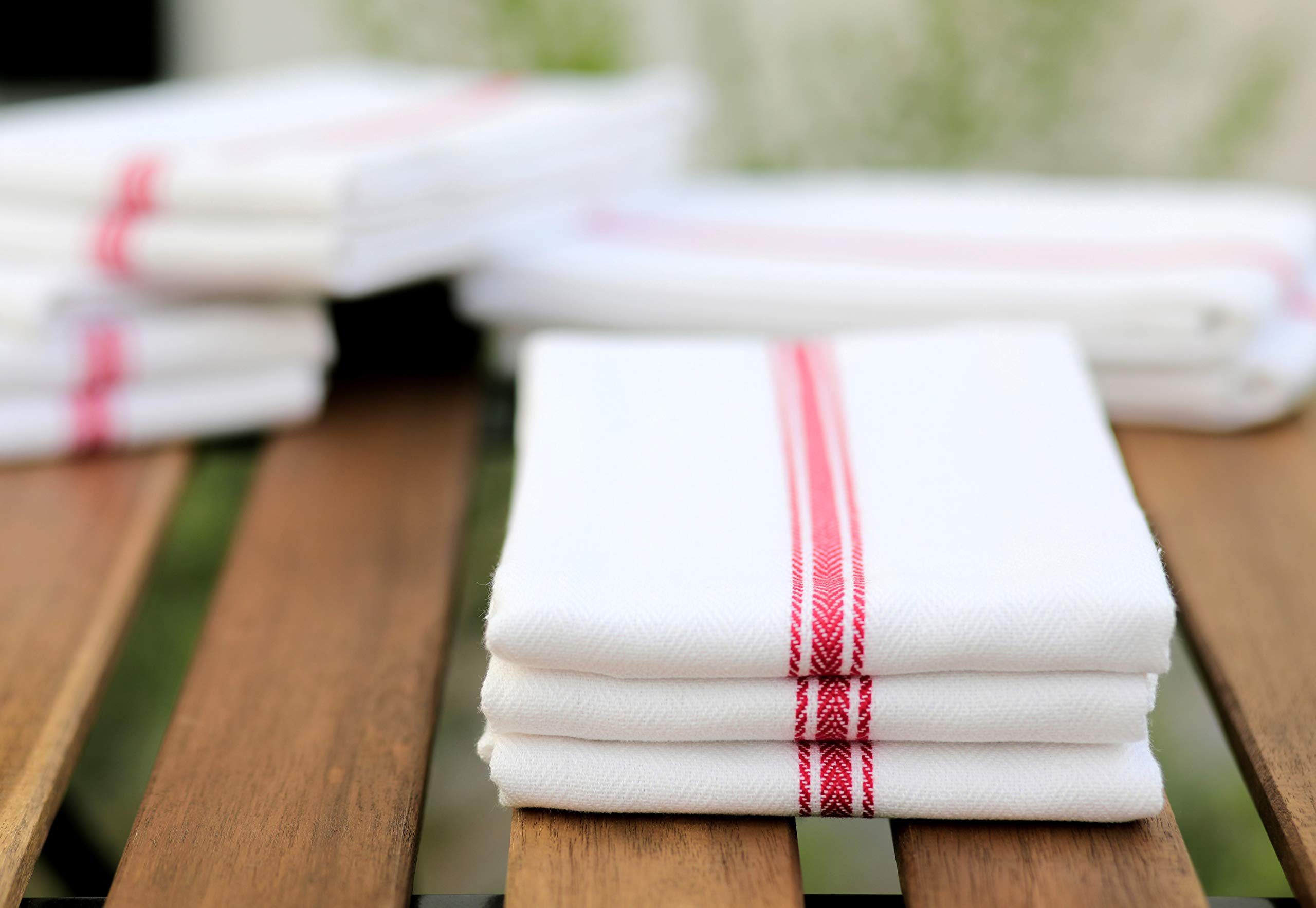 Amour Infini Herringbone Weave Kitchen Towels | Set Of 12 | 28 X 16 Inches | 100% Ring Spun Cotton Dish Towels | Ultra Soft And