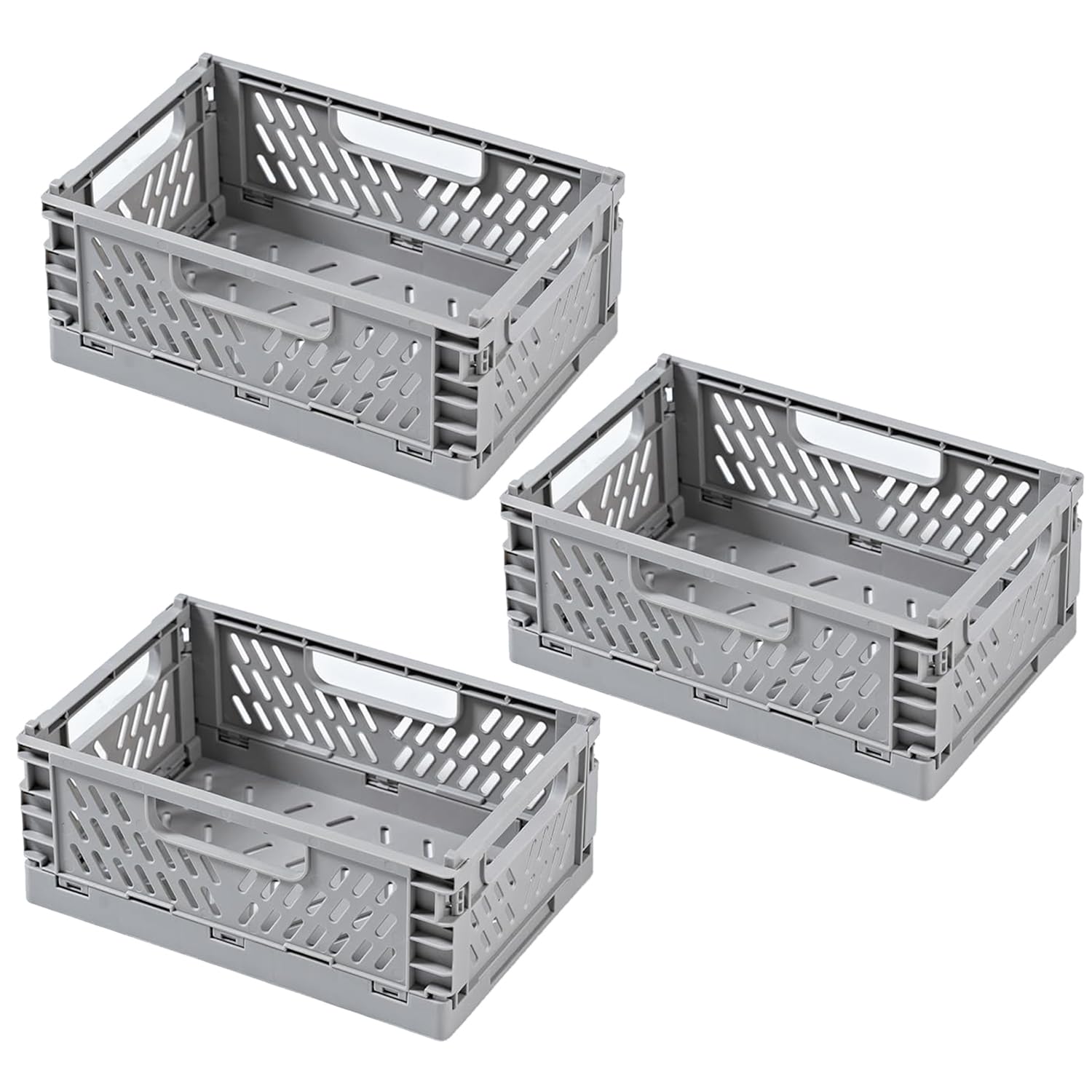 Kuber Industries Small Refrigerator Storage Crisper/Fridge Container Without LidPack Of 3 (Grey)