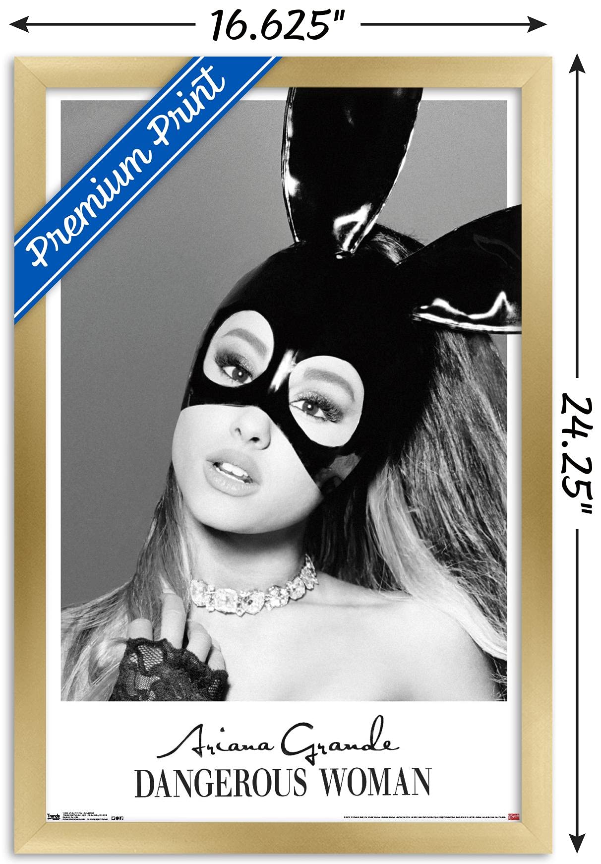 Trends International Ariana Grande - Dangerous Wall Poster, 14.725'' X 22.375'', Gold Framed Version