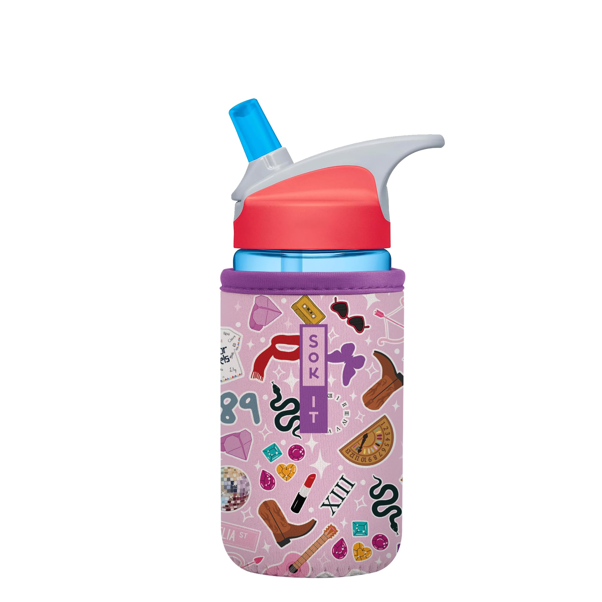 Sok It BotlSok Water Bottle Sleeve Insulated Neoprene Cover (On Tour, Fits 12oz CamelBak or Nalgene)