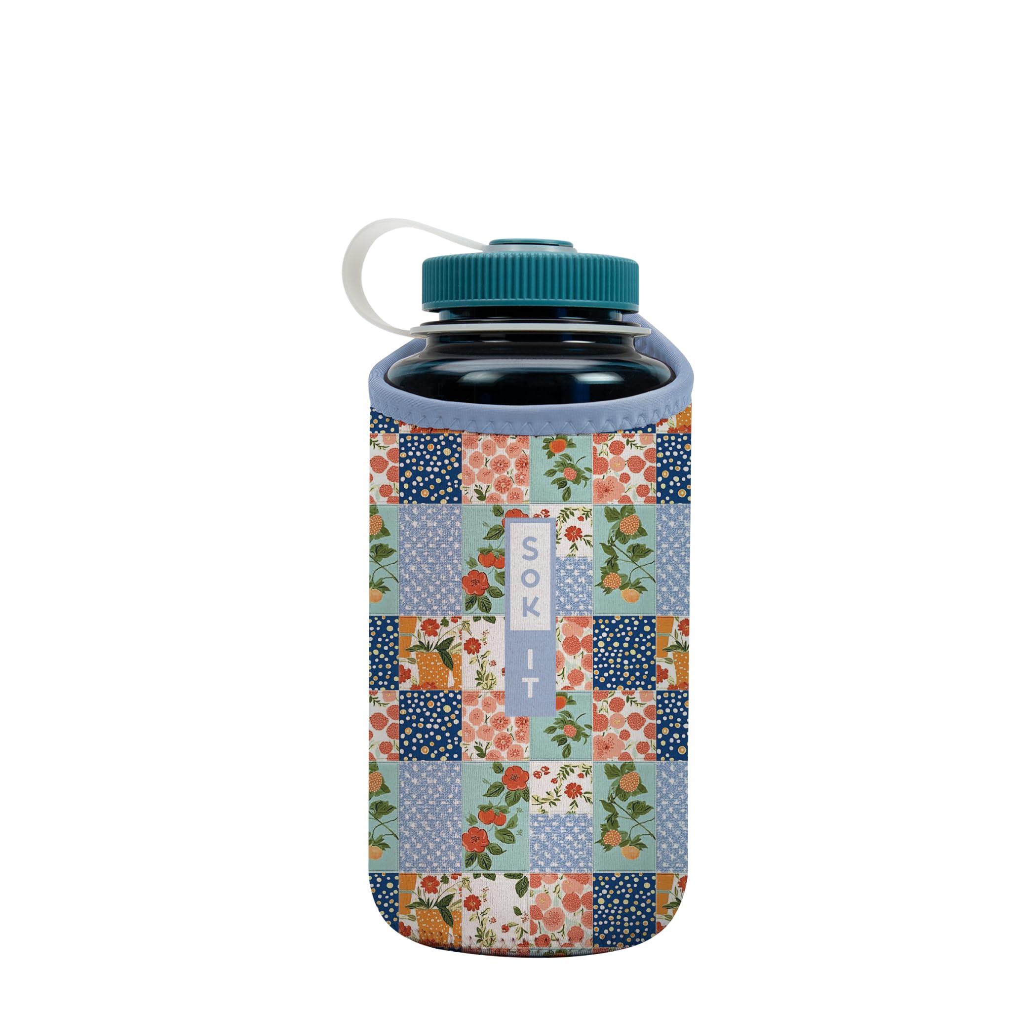 Sok It BotlSok Water Bottle Sleeve Insulated Neoprene Cover (Garden Quilt, Fits 32oz Nalgene)