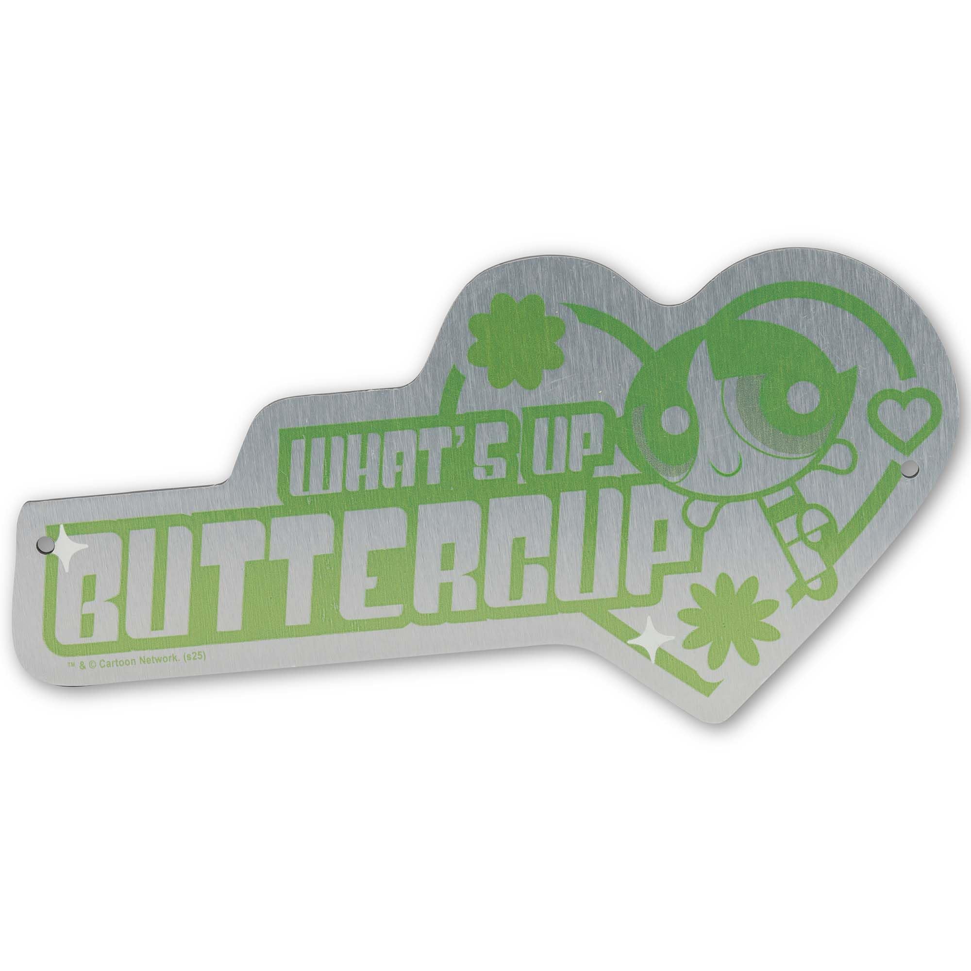 Powerpuff Girls Whats Up Buttercup Retro Metal Wall Decor - Fun Buttercup Sign for Home