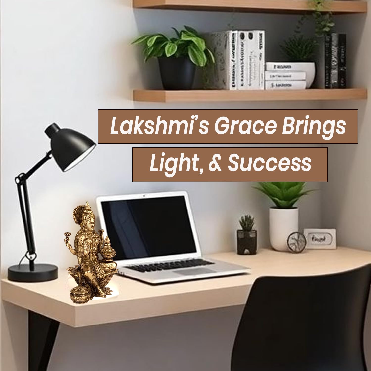 Kartique Brass Idol Maa Lakshmi Sitting On Lotus For Home Office Maha Laxmi Murti Dhan Devi Of Prosperity Wealth Fortune Gold Co