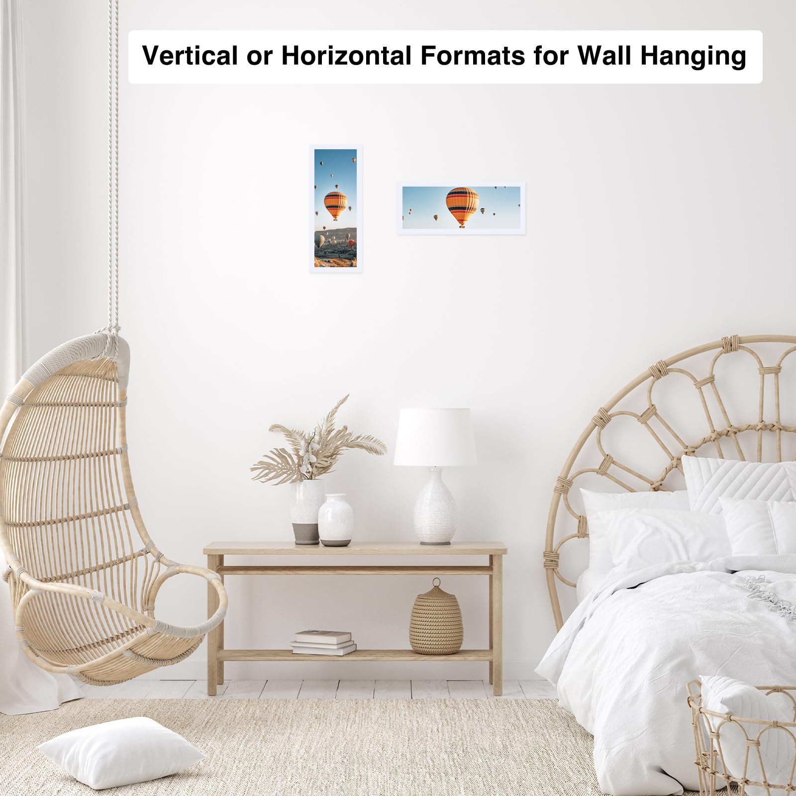 JCJMY 4x12 Picture Frame White for Wall Hanging or Tabletop, Wall Mounting Horizontally or Vertically, 4 x 12 Wall Gallery Poste