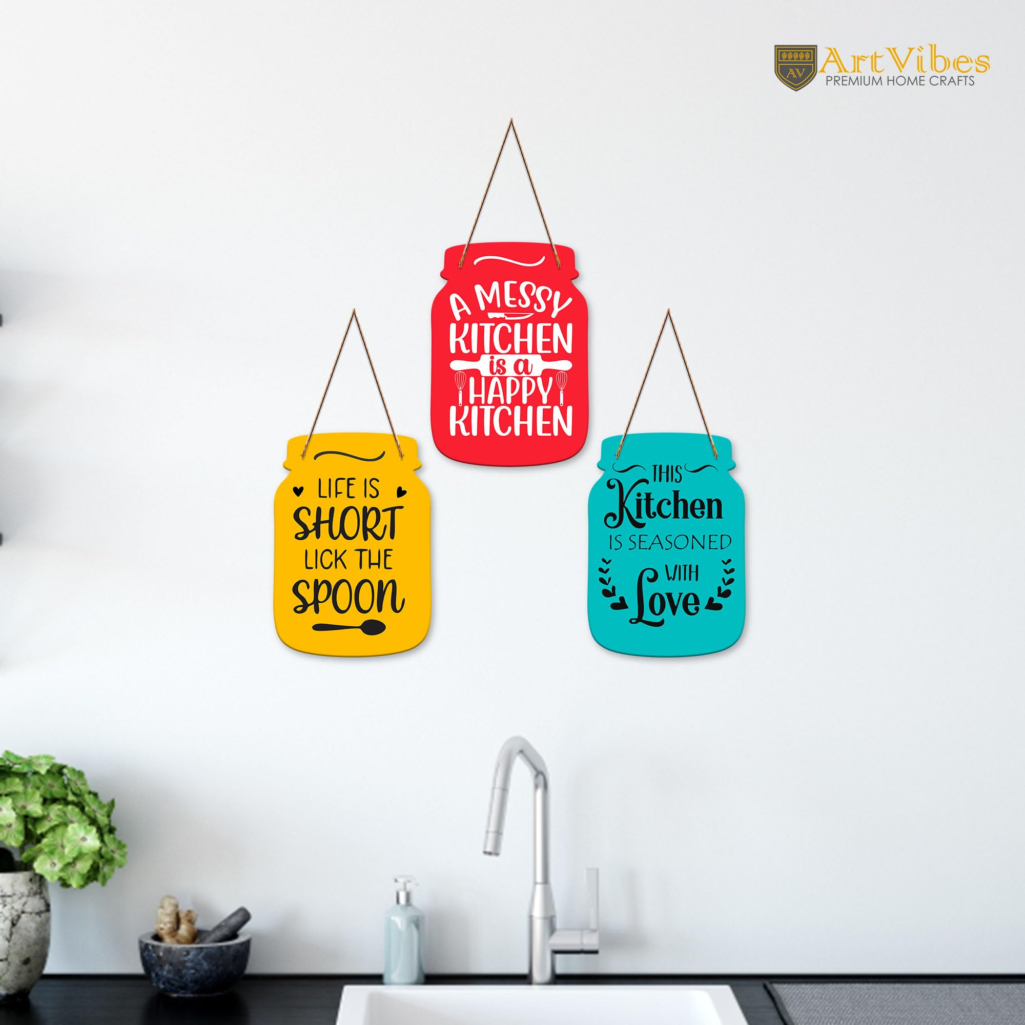 Artvibes Kitchen and Cafe Quotes Decorative Wall Hanging Decoration item for Kitchen Restaurant | Home Decor | House Warming Gif