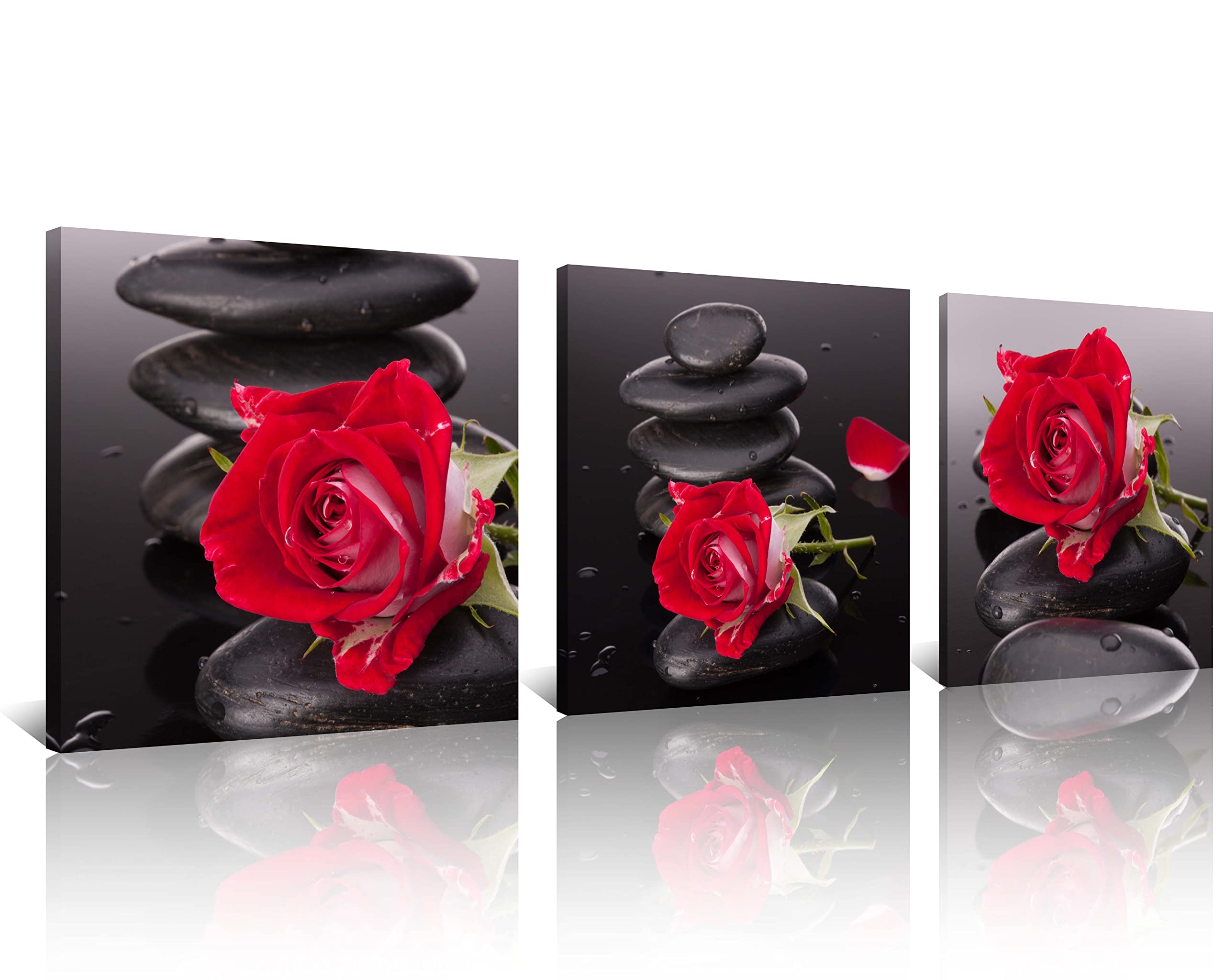 Nan Wind Red Canvas Wall Art Bedroom Wall Decor Black And White Zen Stones Spa Wall Art Rose Pictures For Living Room Kitchen Ho
