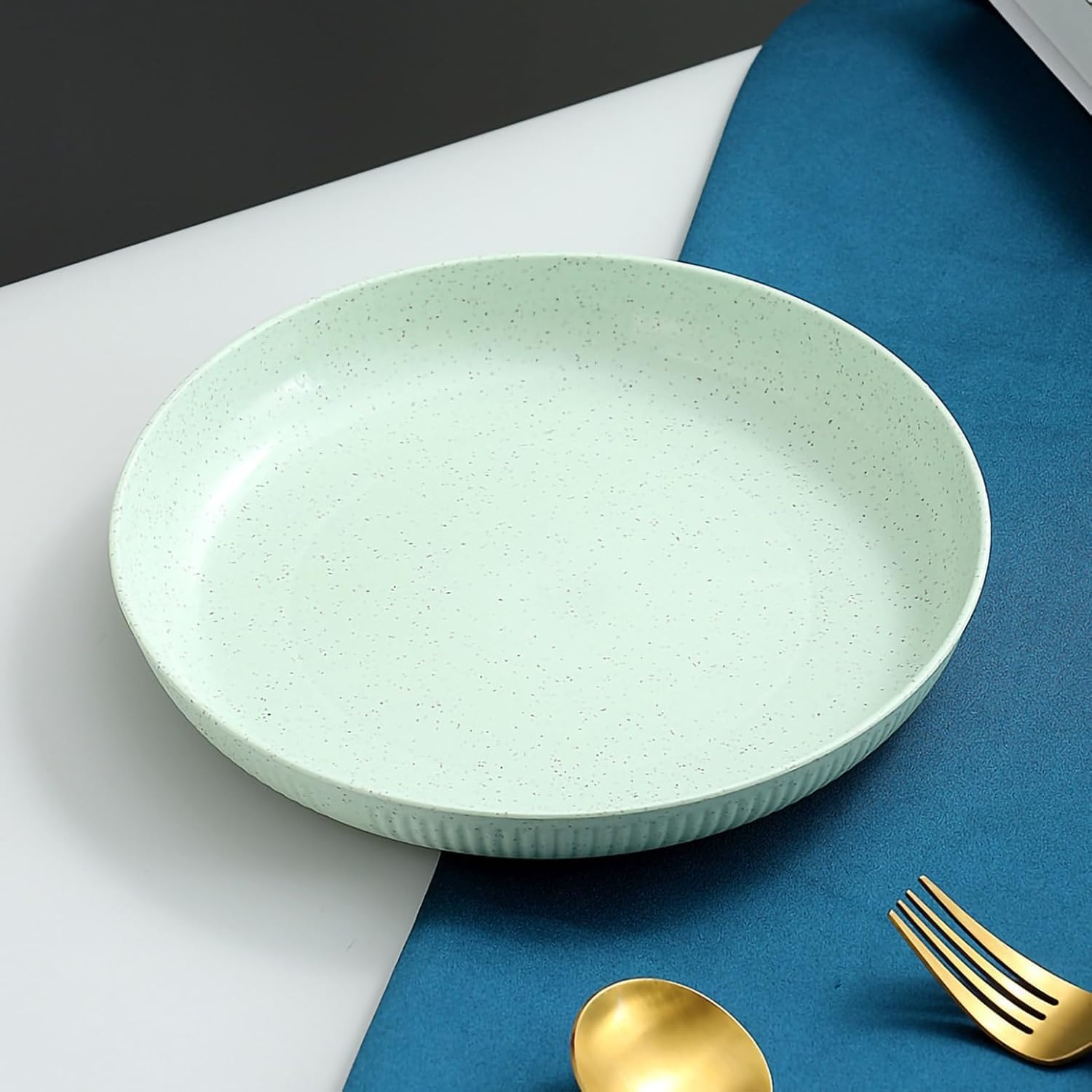 Menora Wheat Straw Dinner Plate Set, Eco-Friendly Dinner Set || Round Serving Plate, Dishwasher & Microwave Safe - Perfect For D