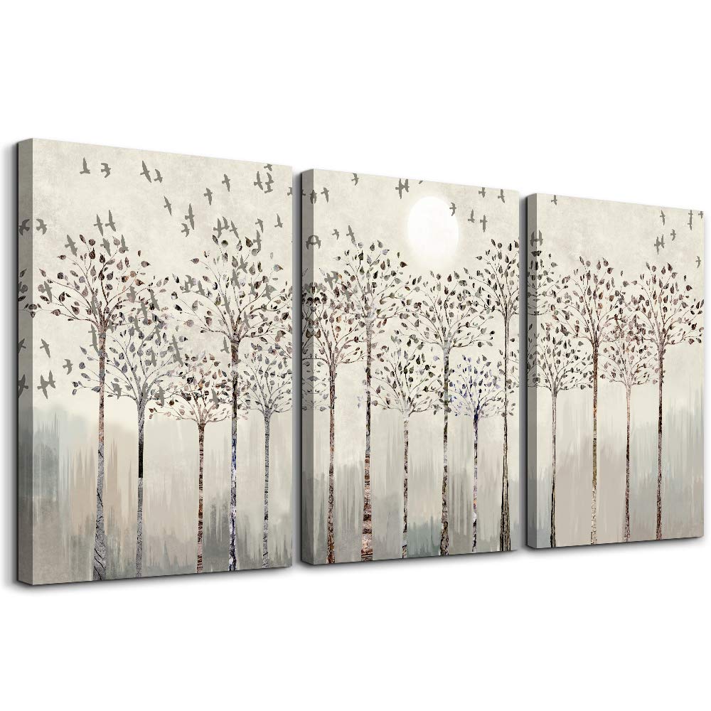 Trees And Birds Abstract Paintings Canvas Prints Wall Art For Bedroom Bathroom Wall Decor Office Artworks Pictures Wall Decorati