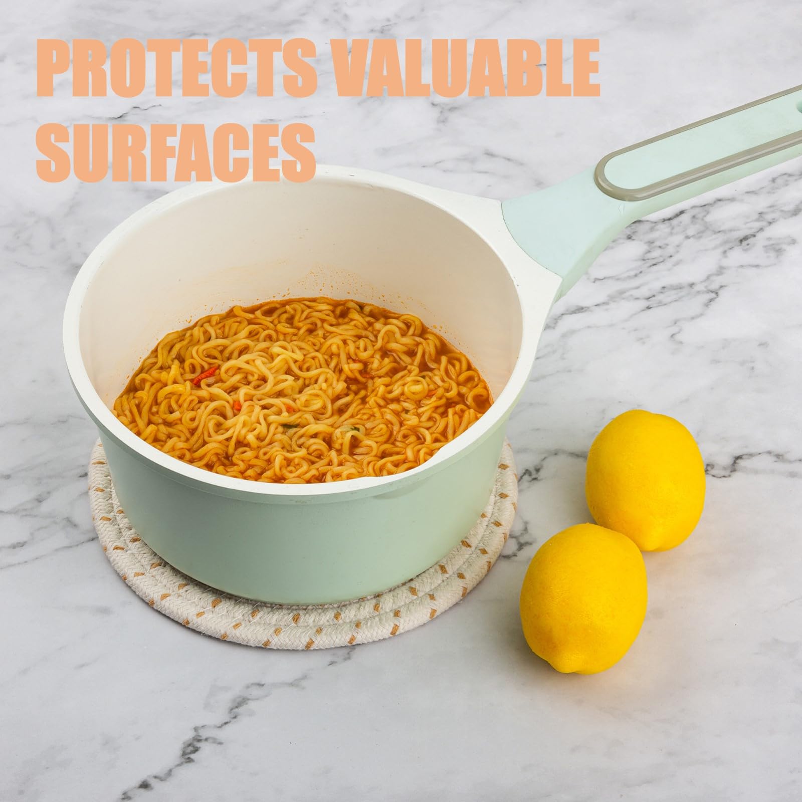 Trivets For Hot Dishes, Trivets For Hot Pots And Pans, Cotton Coasters 5 Pcs And Storage Basket 1 Pack, Pot Holders For Kitchen,