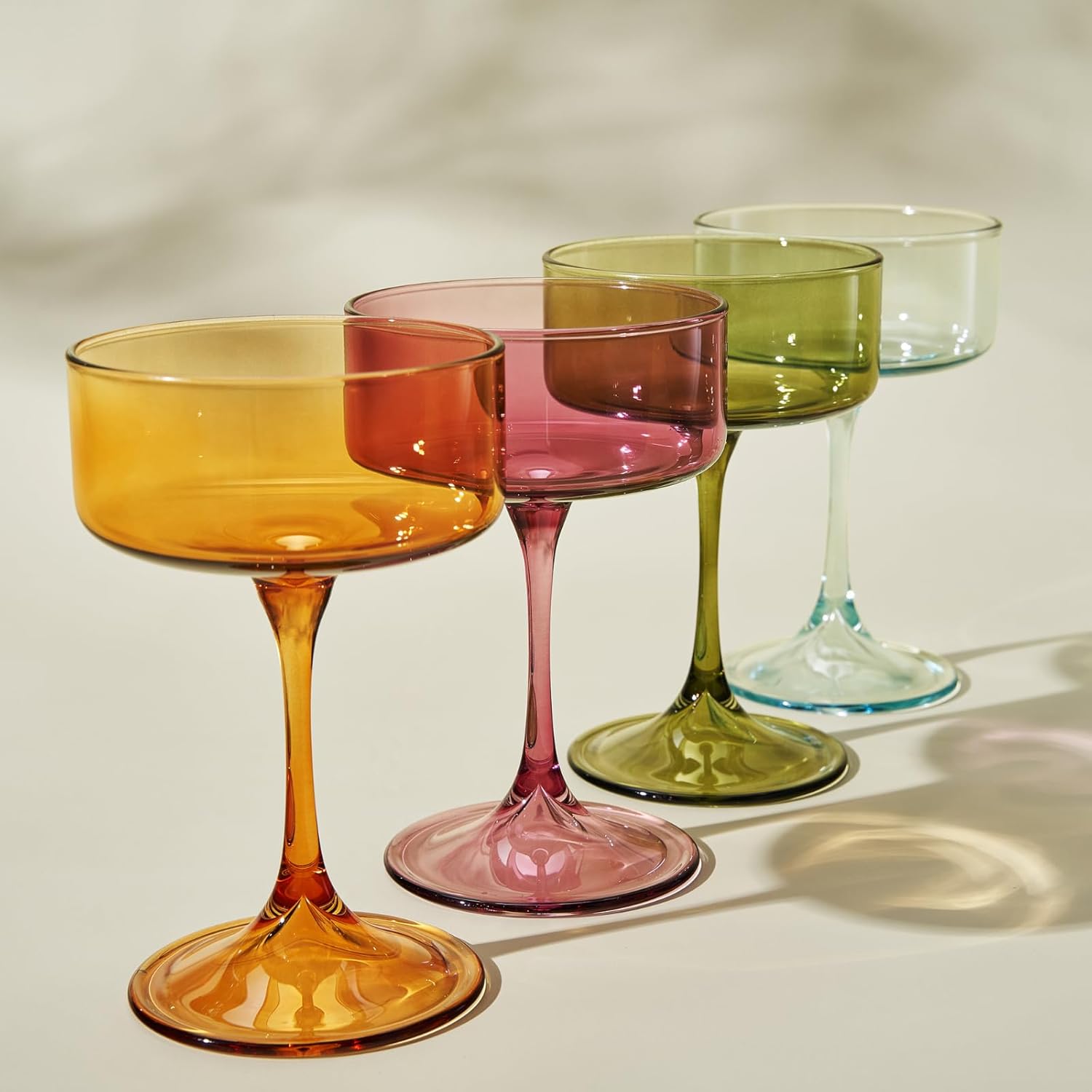Khen Champagne Coupes Morgan Set Vibrant  - Set of 4 Multicolor