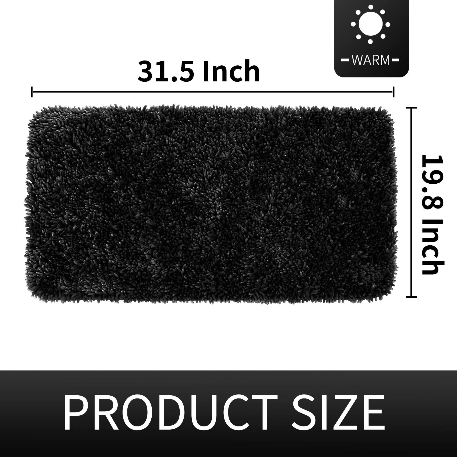 Yimobra Luxury Chenille Bathroom Rug Non-Slip, Extra Soft And Comfortable Bath Mat, Shaggy Rugs Plush Carpet Floor Mats, Super A