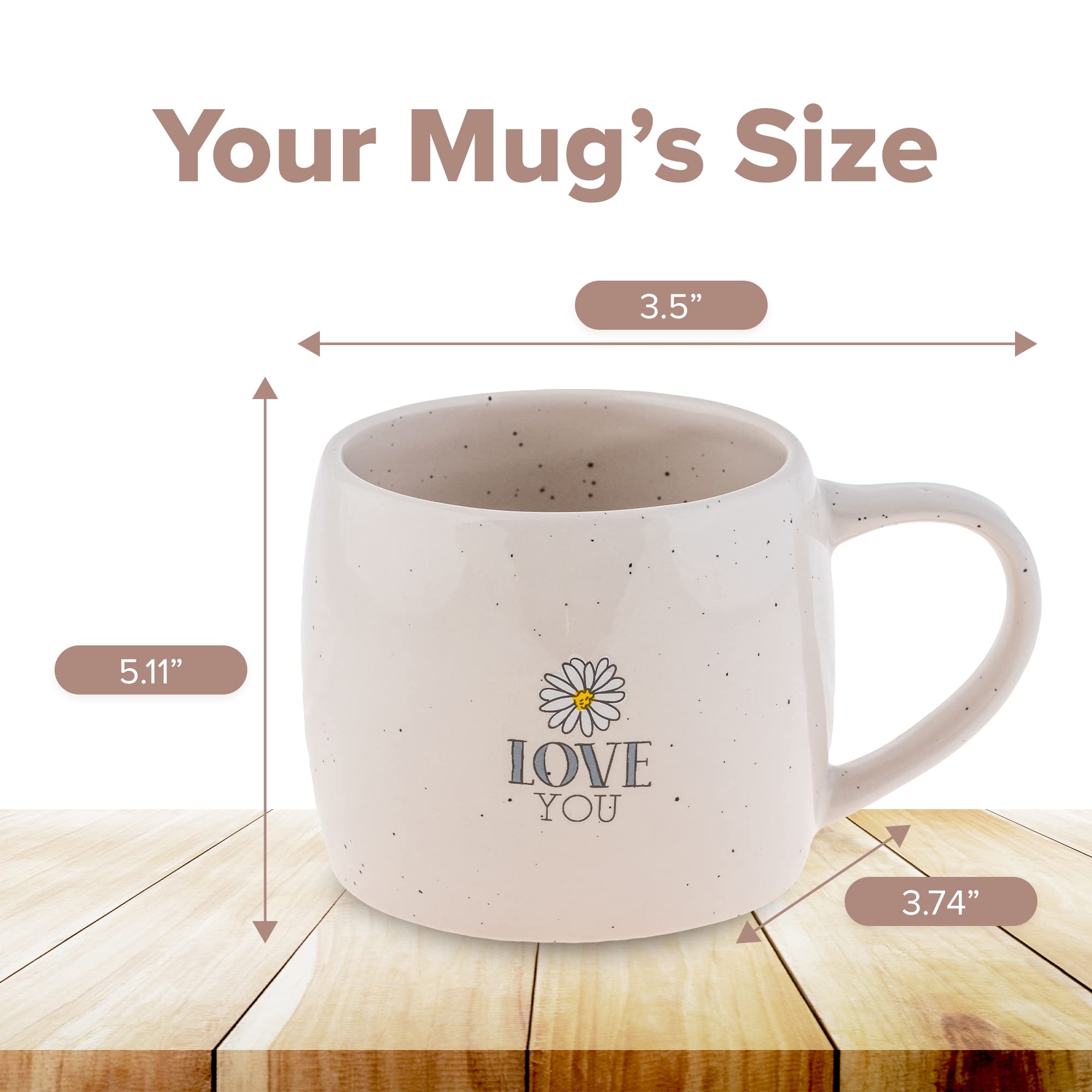 Karma Gifts Reese Ceramic Mug - 16-Ounce Coffee Cup - Cute Mugs For Women And Men - Bee