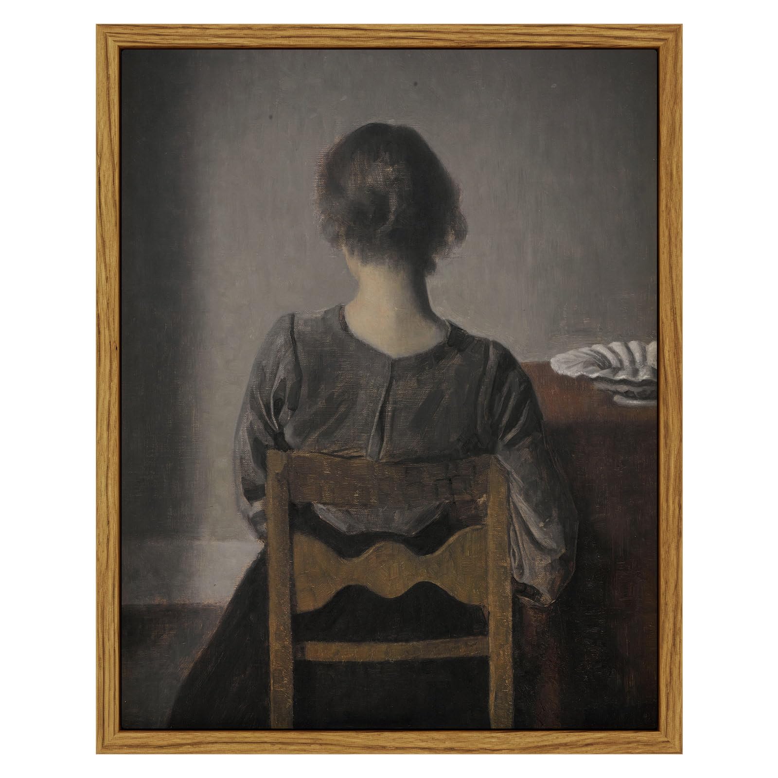 Insimsea Framed Canvas Prints Art Vintage Decor, Classical Women Portrait Painting Prints Vintage Decorations For Bedroom Living