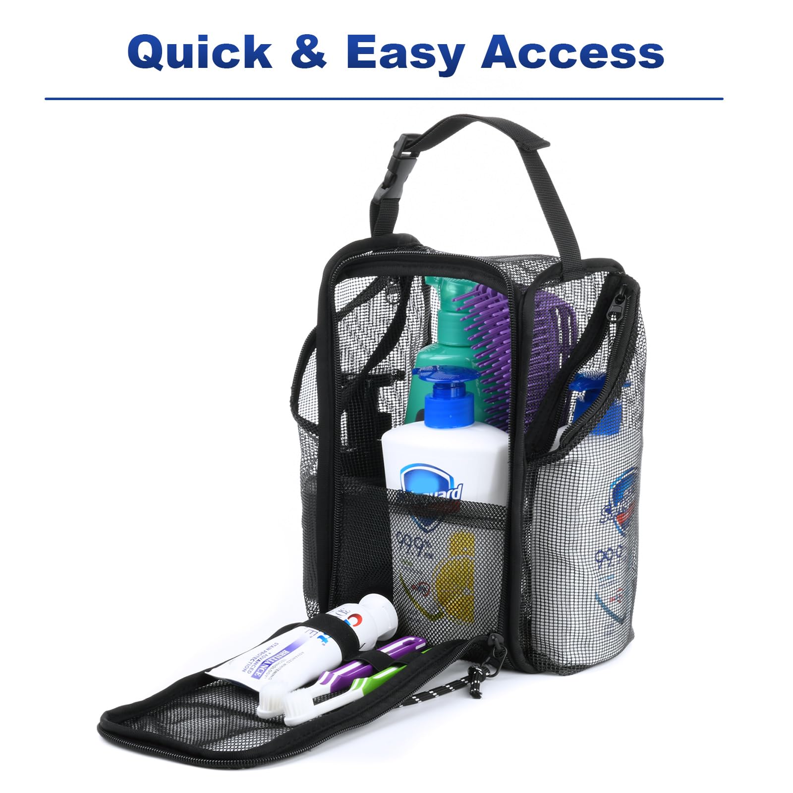 Cosmos Mesh Shower Caddy Toiletry Organizer Hanging Shower Tote Bag, Quick Dry Shower Organizer Portable Bath Bag With Durable Z