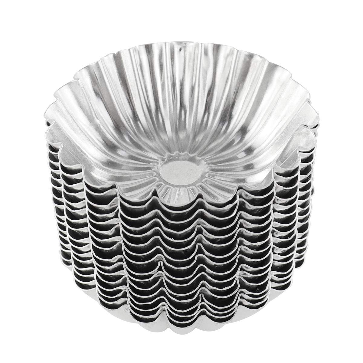 Bezall 20Pcs Egg Tart Molds, Mini Tart Pan Aluminium Pie Tins Cupcake Cake Baking Cups