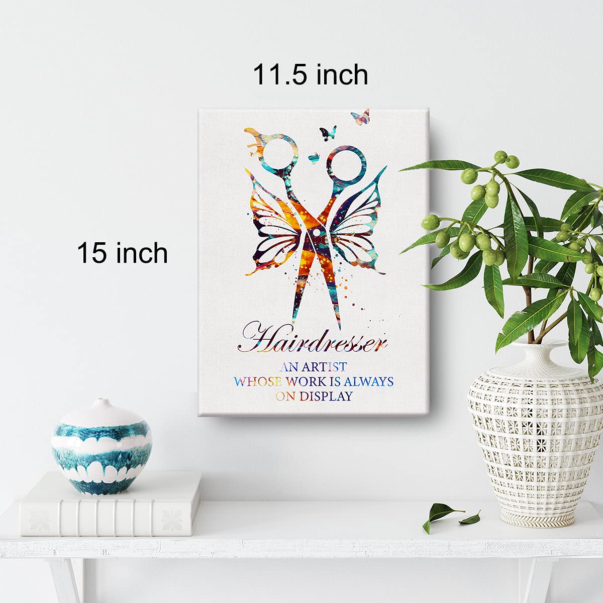 Hairdresser Watercolor Wall Art Hair Stylist Canvas Painting Prints For Home Beauty Salon Hair Studio Wall Decor Framed Artwork