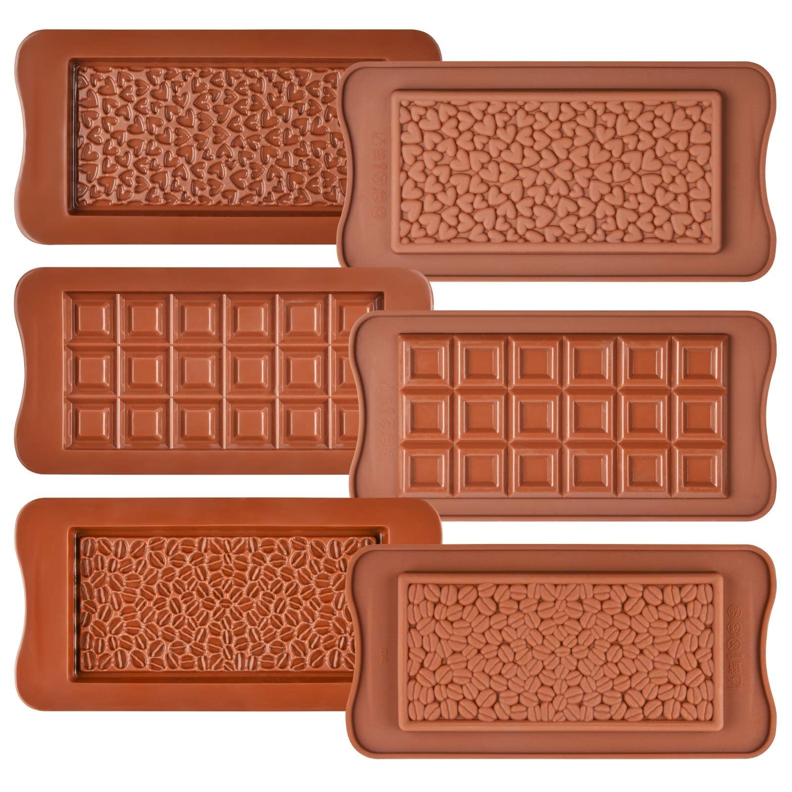 Fimary Chocolate Bar Mold - Food Grade Silicone Chocolate Molds, Non-Stick Tabs Chocolate For Dubai Chocolate Bar Pistachio, Mil