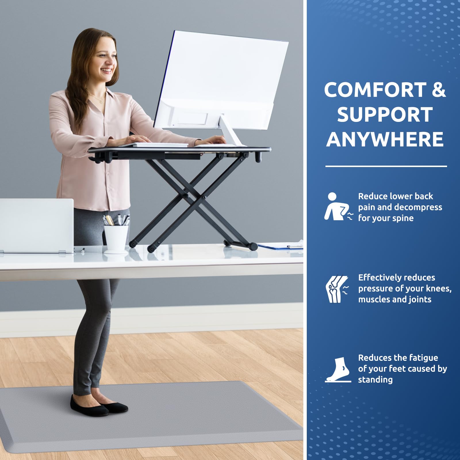 Kitchenclouds Kitchen Mat Cushioned Anti Fatigue Rug 22''X36'' Waterproof, Non Slip, Standing And Comfort Desk/Floor Mats For Ho