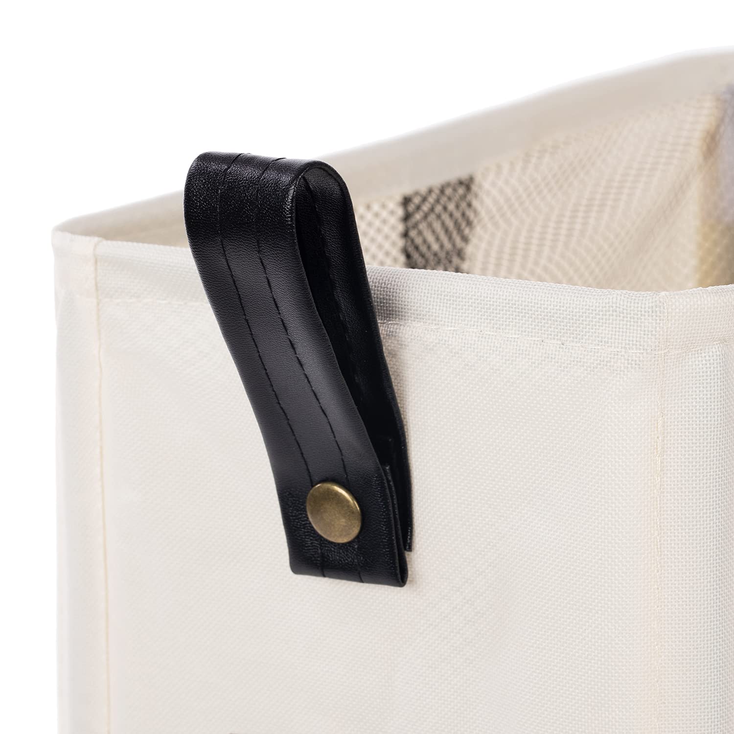 Caroeas Laundry Baskets 95L Tall With Leather Handle, Laundry Basket On Wheels, Collapsible Laundry Hamper, Rolling Hamper Dorm