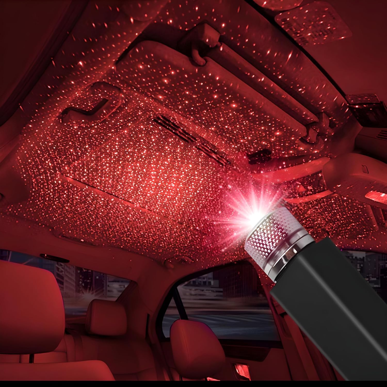 Vimnjula Usb Led Star Night Light Projector Adjustable Rotating Car Roof Ceiling Ambient Light, Portable PlugIn Decorative Lamp