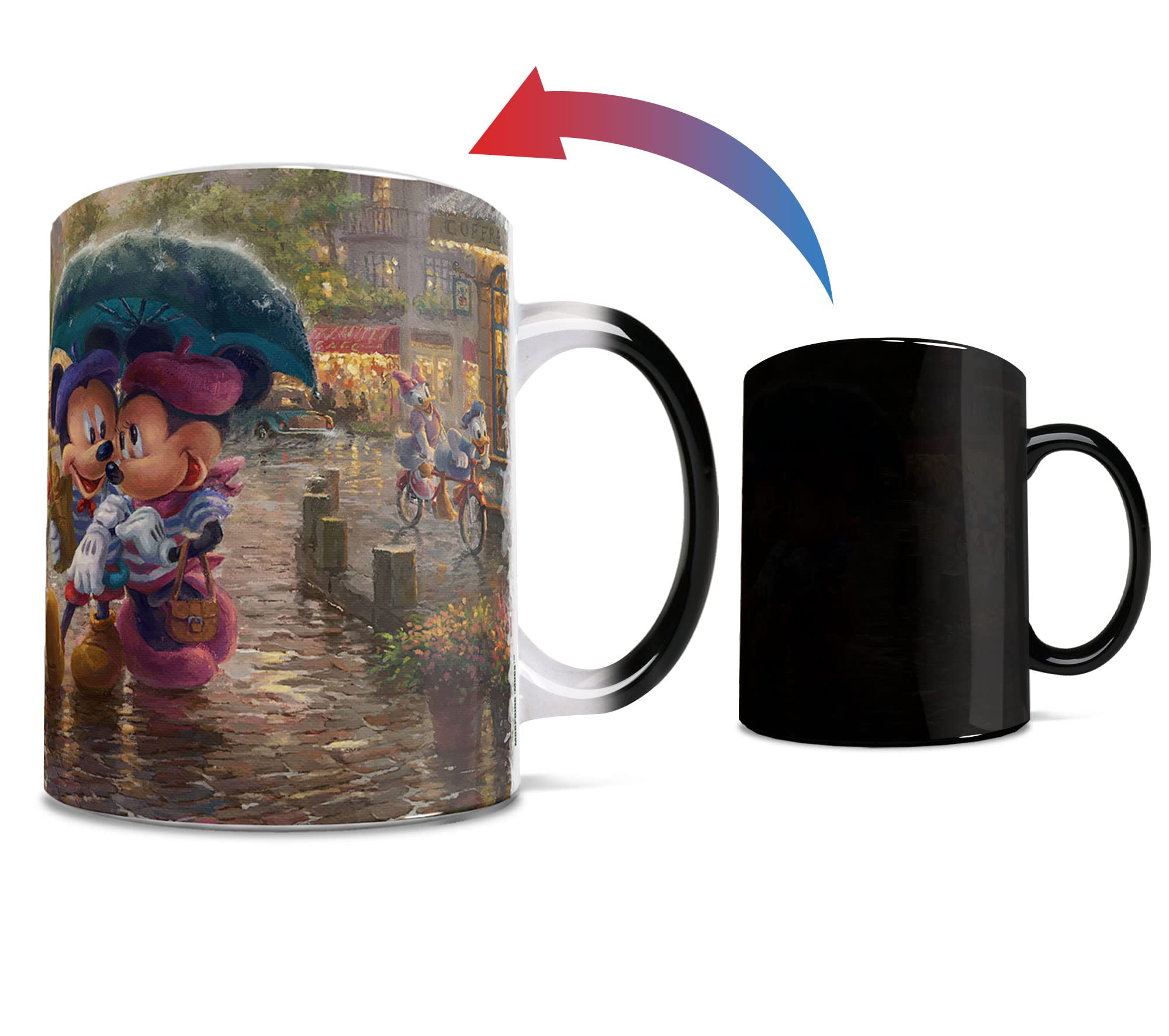 Morphing Mugs Disney - Mickey And Minnie Mouse - Paris France - Thomas Kinkade - One 11 Oz Color Changing Heat Sensitive Ceramic