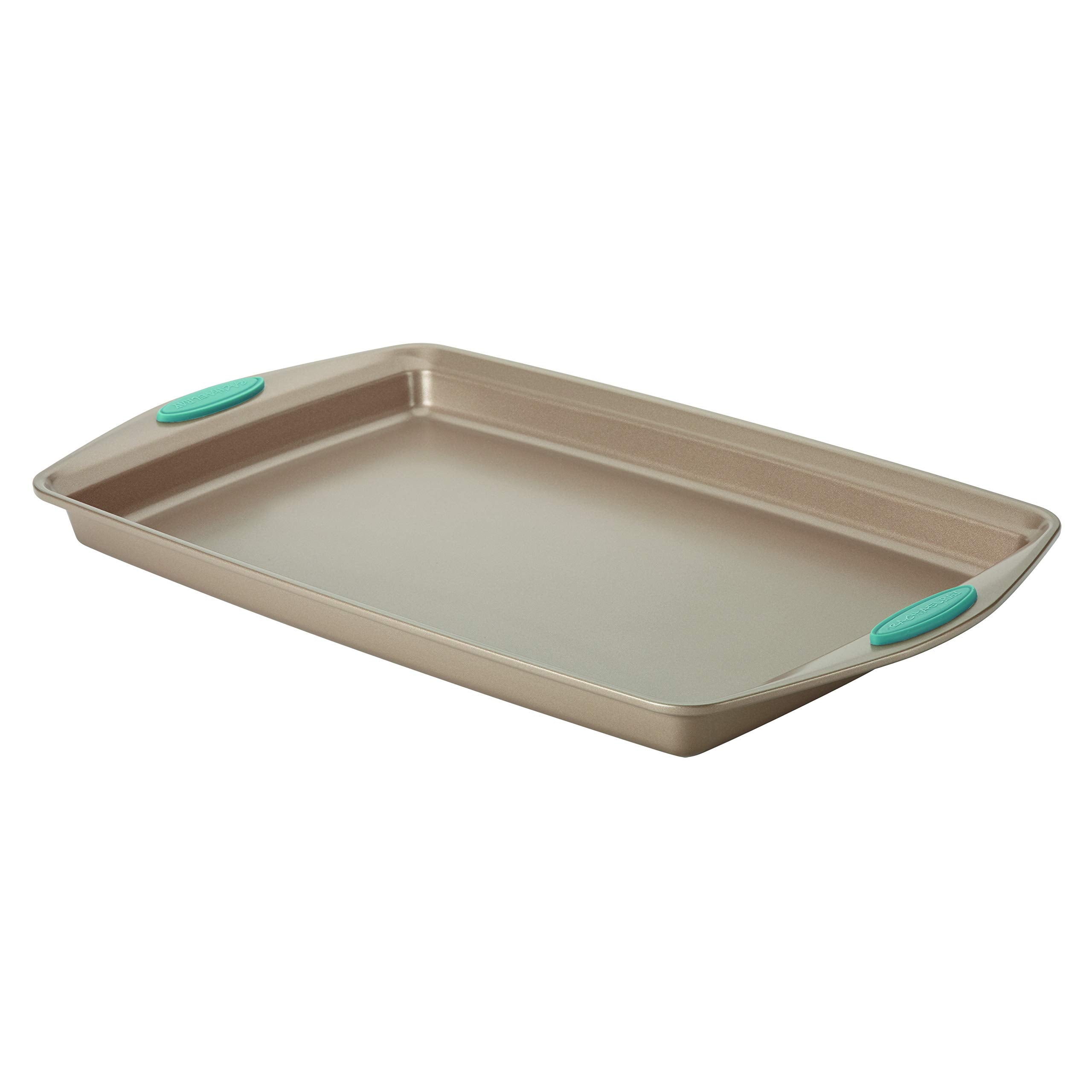 Rachael Ray Cucina Nonstick Bakeware with Grips  Nonstick Cookie Sheet / Baking Sheet - 11 Inch x 17 Inch  Latte Brown
