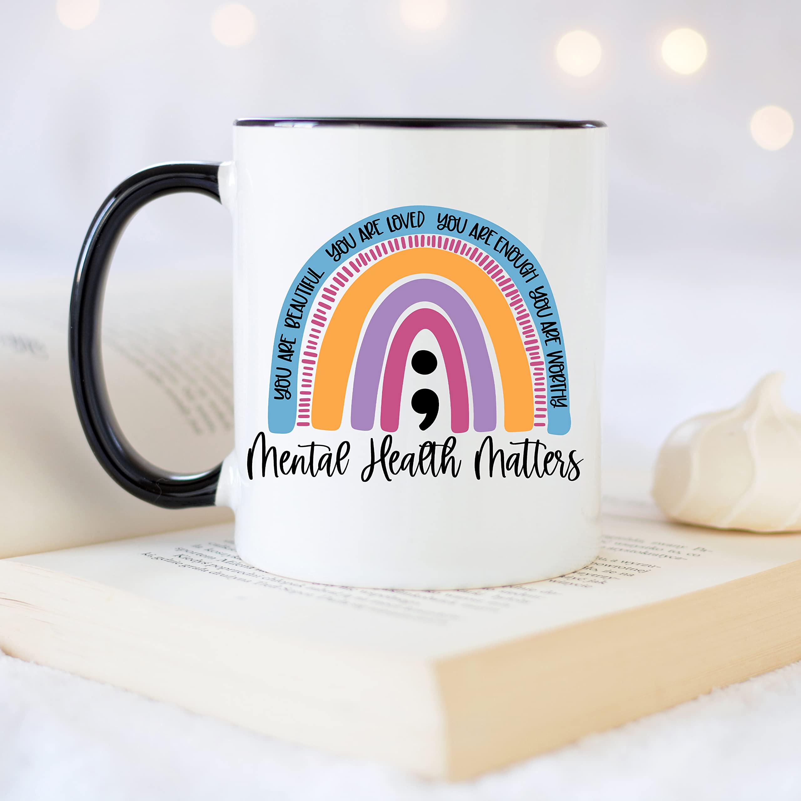 YouNique Designs Mental Health Awareness Mug, 11 Ounces, Mental Health Coffee Mug for Women, Mental Illness Merch, Mental Illnes