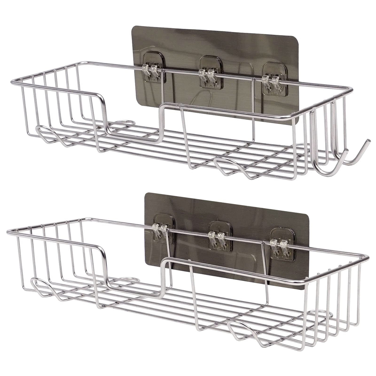 Casaphoria Shower Caddy, Adhesive Shower Organizer With 6 Hooks, Shower Shelf For Inside Shower No Drilling - Rustproof Stainles