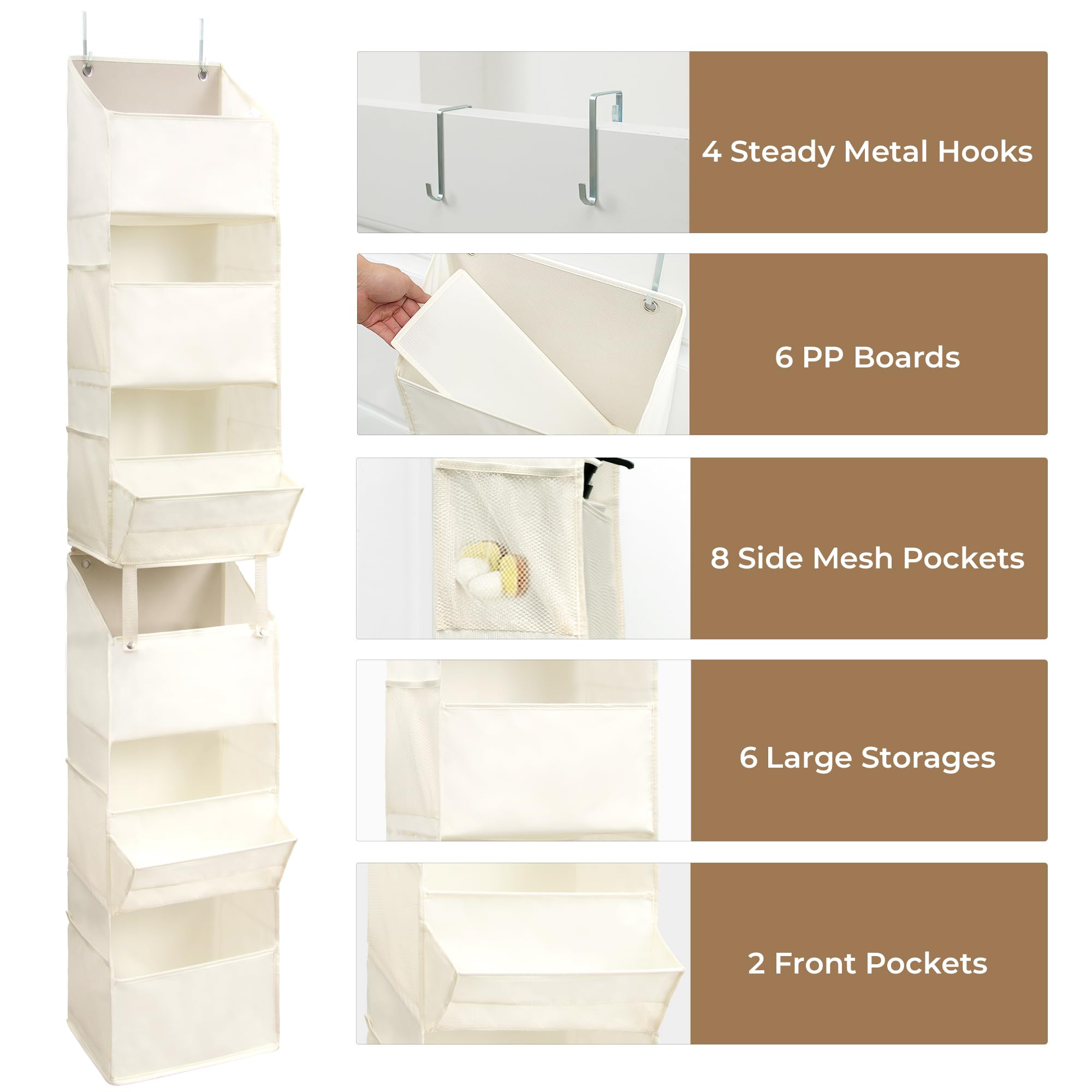 Granny Says 6-Shelf Over The Door Organizer, Door Hanging Organizer, Closet Door Organizer, Back Of Door Organizer, Behind The D