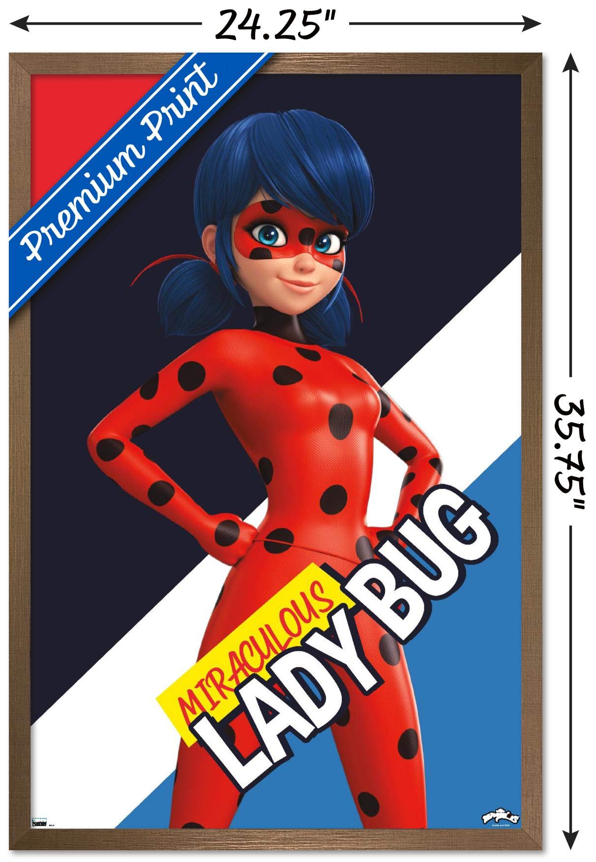 Trends International Miraculous-Ladybug Wall Poster, 22.375 In X 34 In, Bronze Framed Version