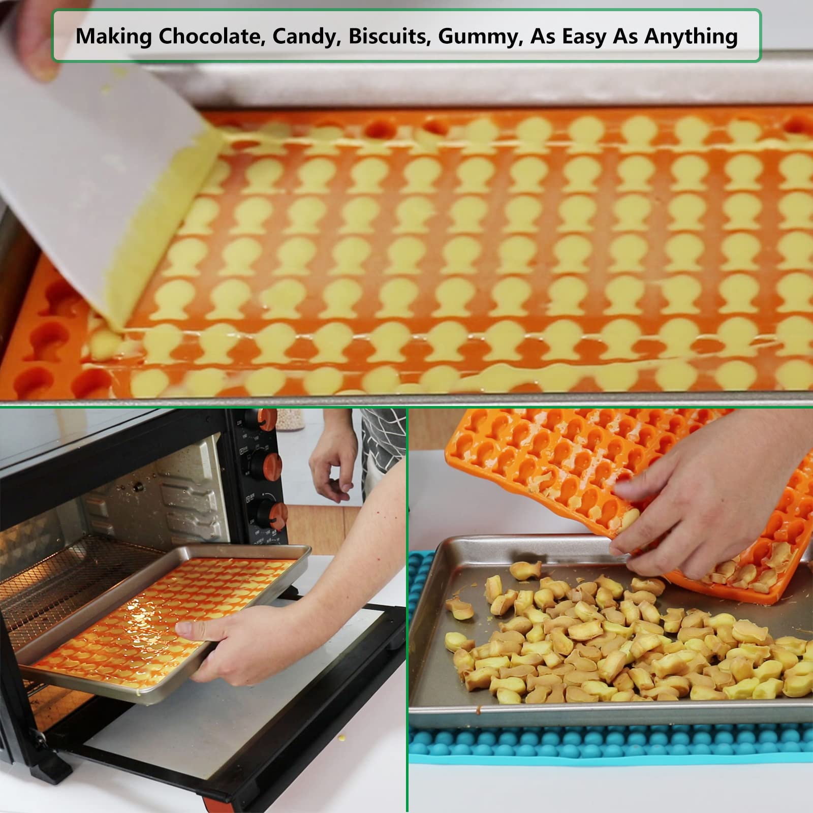 Candy Molds, 112 Fish Biscuit Molds, Fish Shape Silicone Molds For Baking Cat Treats/Cat Biscuits/Gummy/Cookies, Making Cute Gif