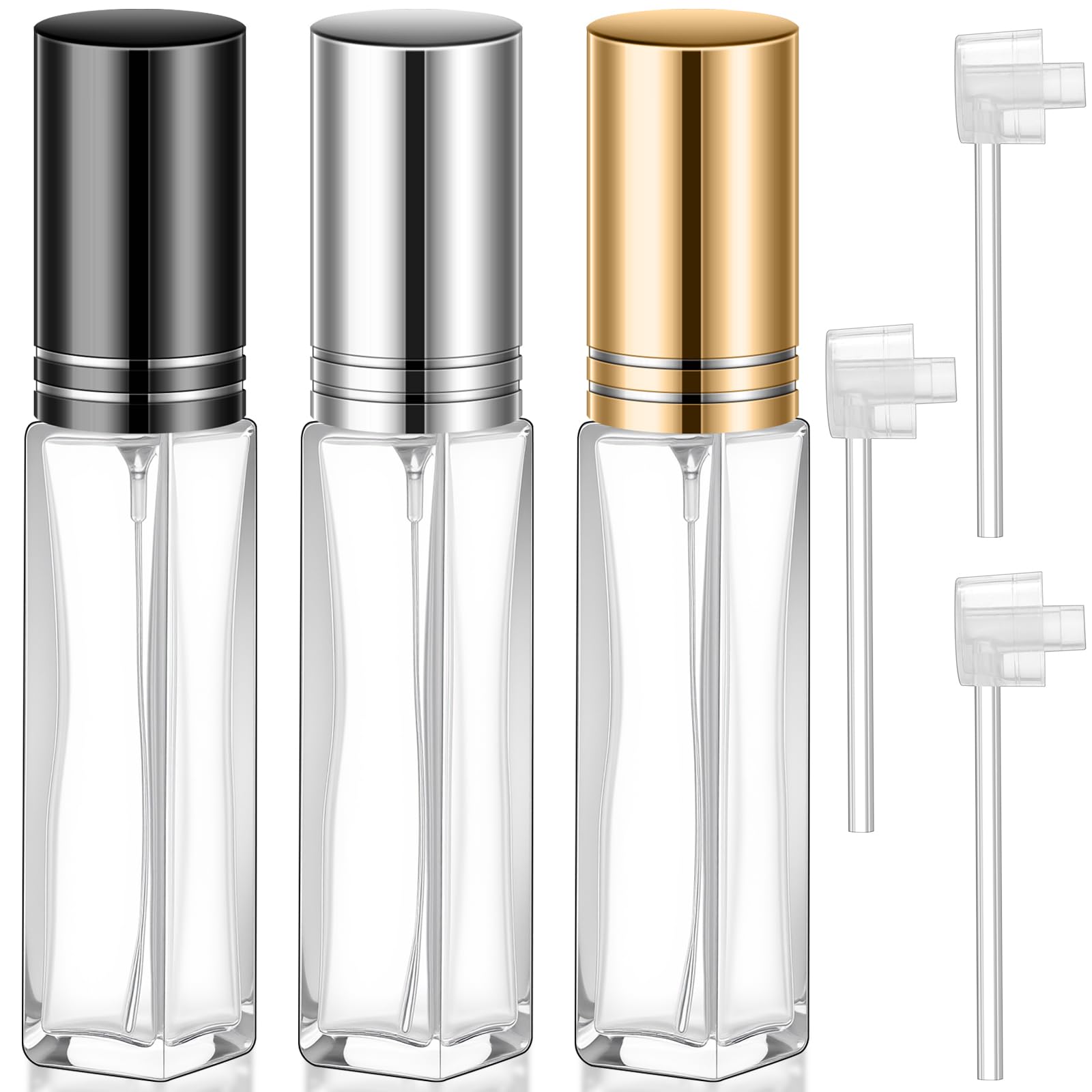 Domensi 3 Pcs Perfume Travel Refillable Bottles Glass Spray Bottle Perfume Atomizer for Cologne Dispenser Leakproof Fragrance B