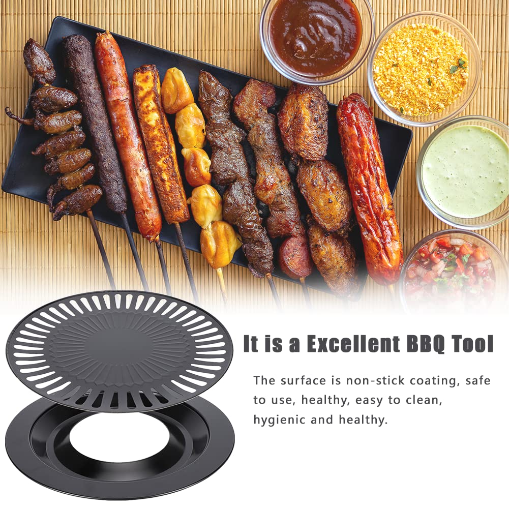 Eboxer Korean Bbq Grill Pan Non Stick Barbecue Plate For Indoor Outdoor Grilling, Bakeware For Home Camping