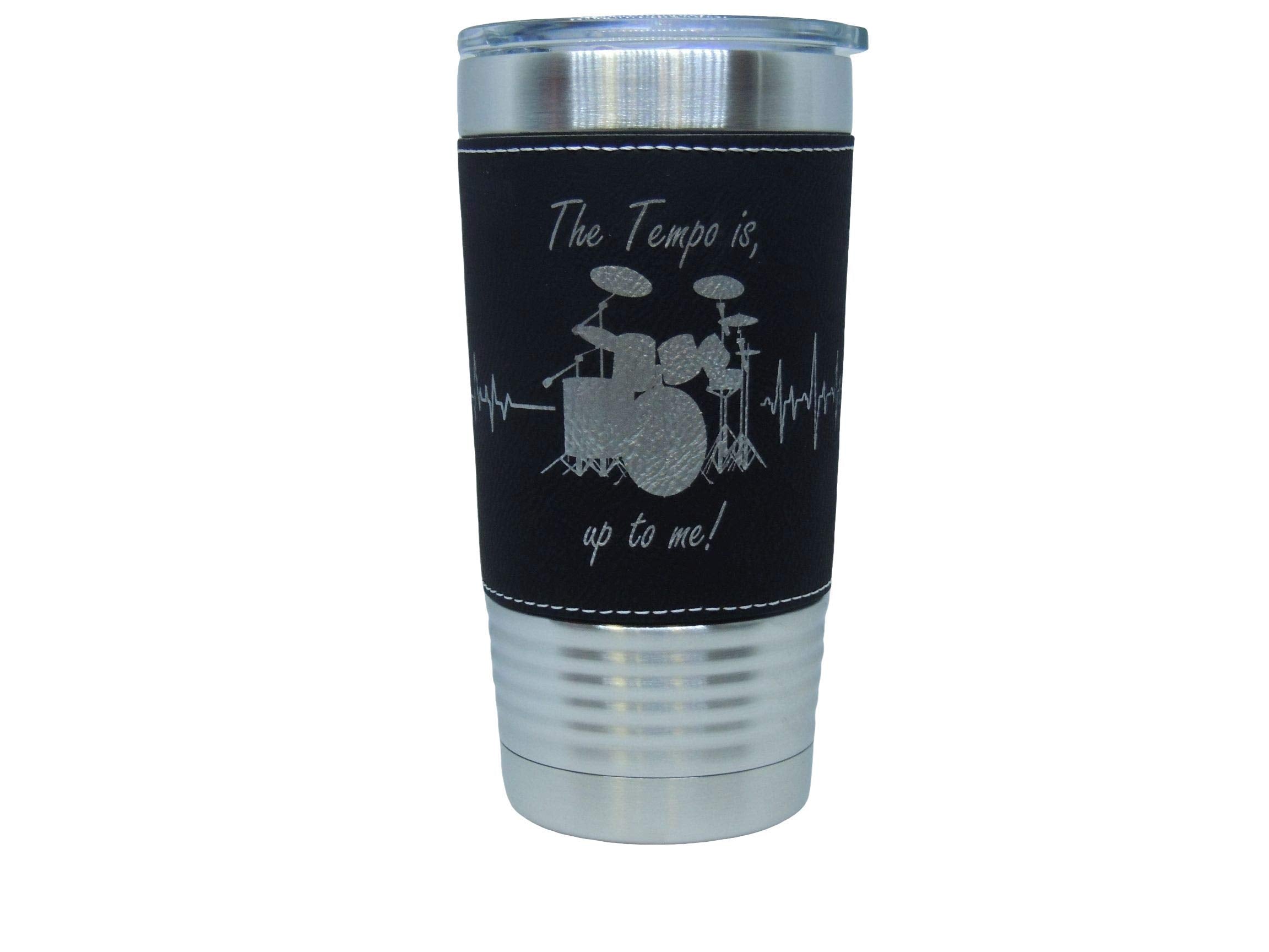 Drummer, Drum Player Vacuum Insulated Tumbler 20 Oz Stainless-Steel Vacuum Mug For Travelling, Concerts, Outdoors (Black)