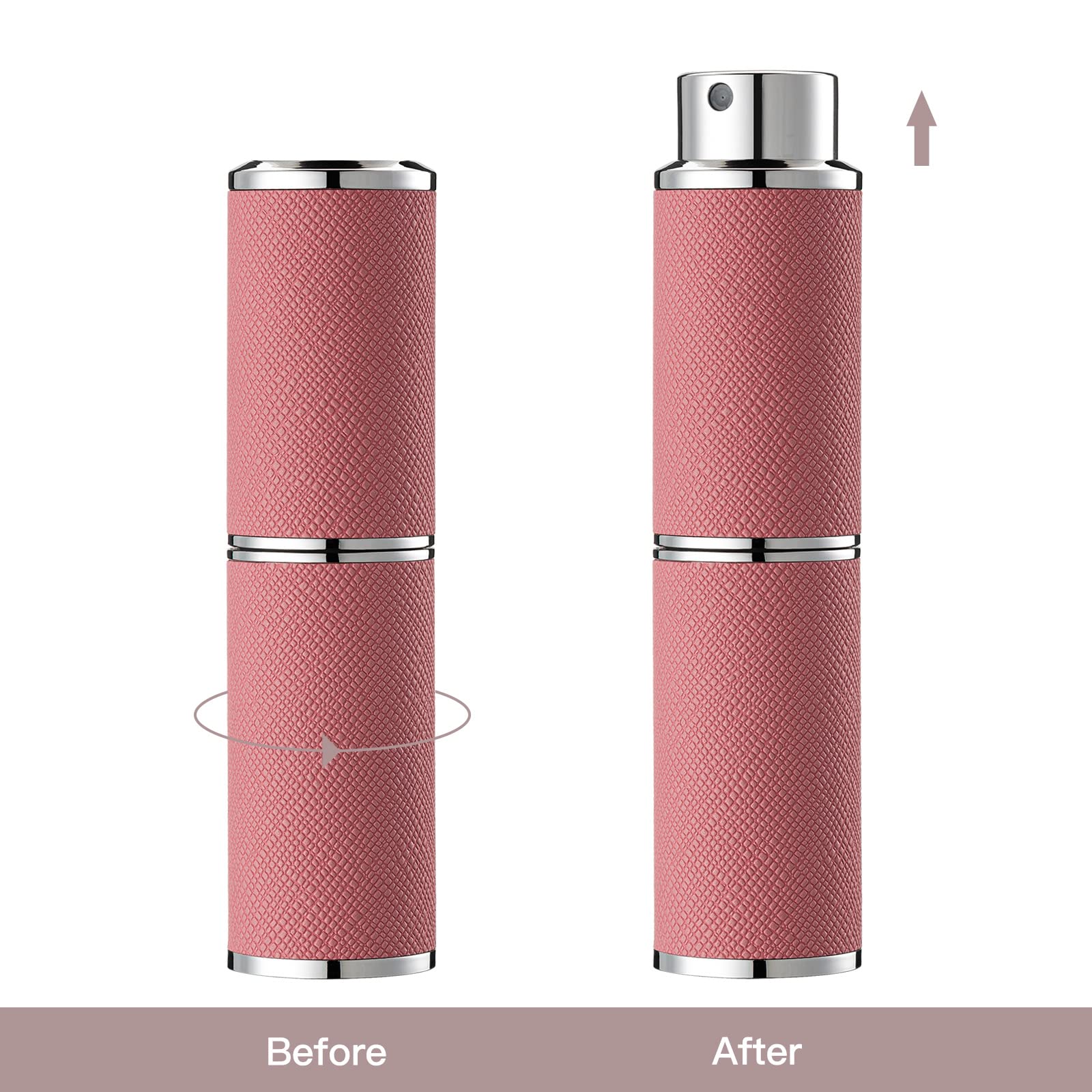 Owlyee 8Ml Perfume Atomizer, Empty Leather Cologne Spray Bottle, Mini Perfume Sprayer Dispenser For Travel (1Pcs, Pink)