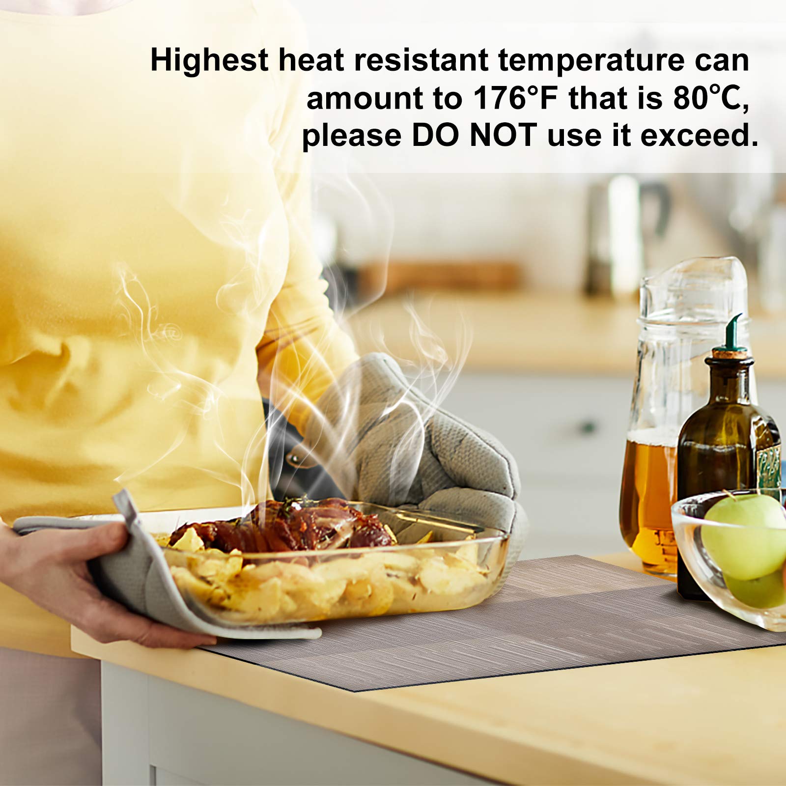 Aofmee Placemats, Placemats Set Of 6, Heat Resistant Place Mats, Washable Pvc Table Mats, Woven Vinyl Plastic Placemats For Dini