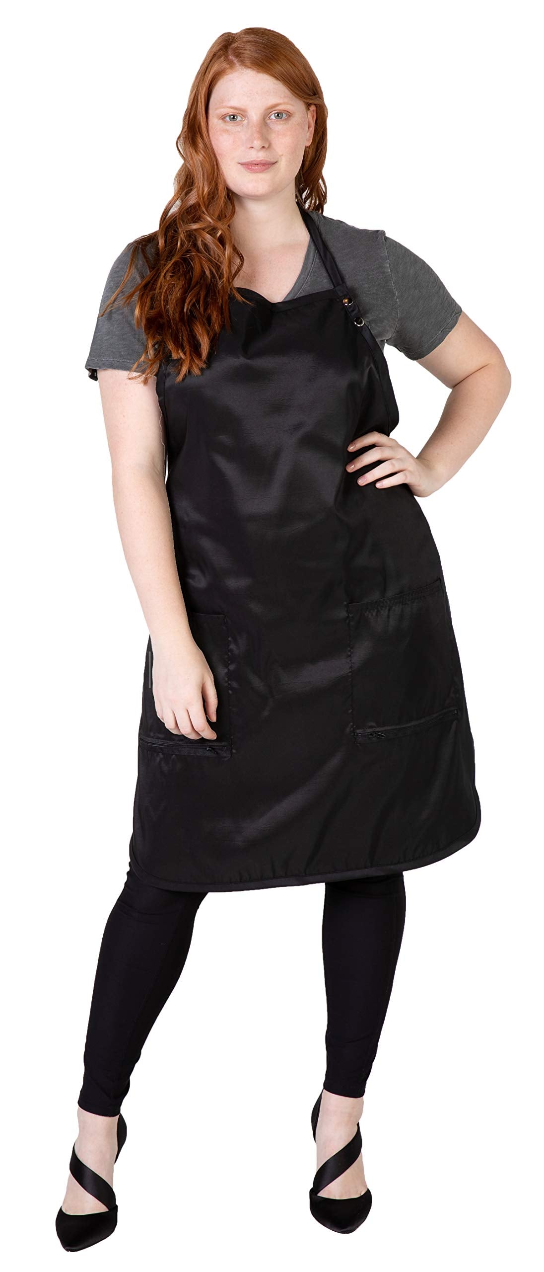 A Size Above Plus Size Salon Stylist Apron, Black, 1X
