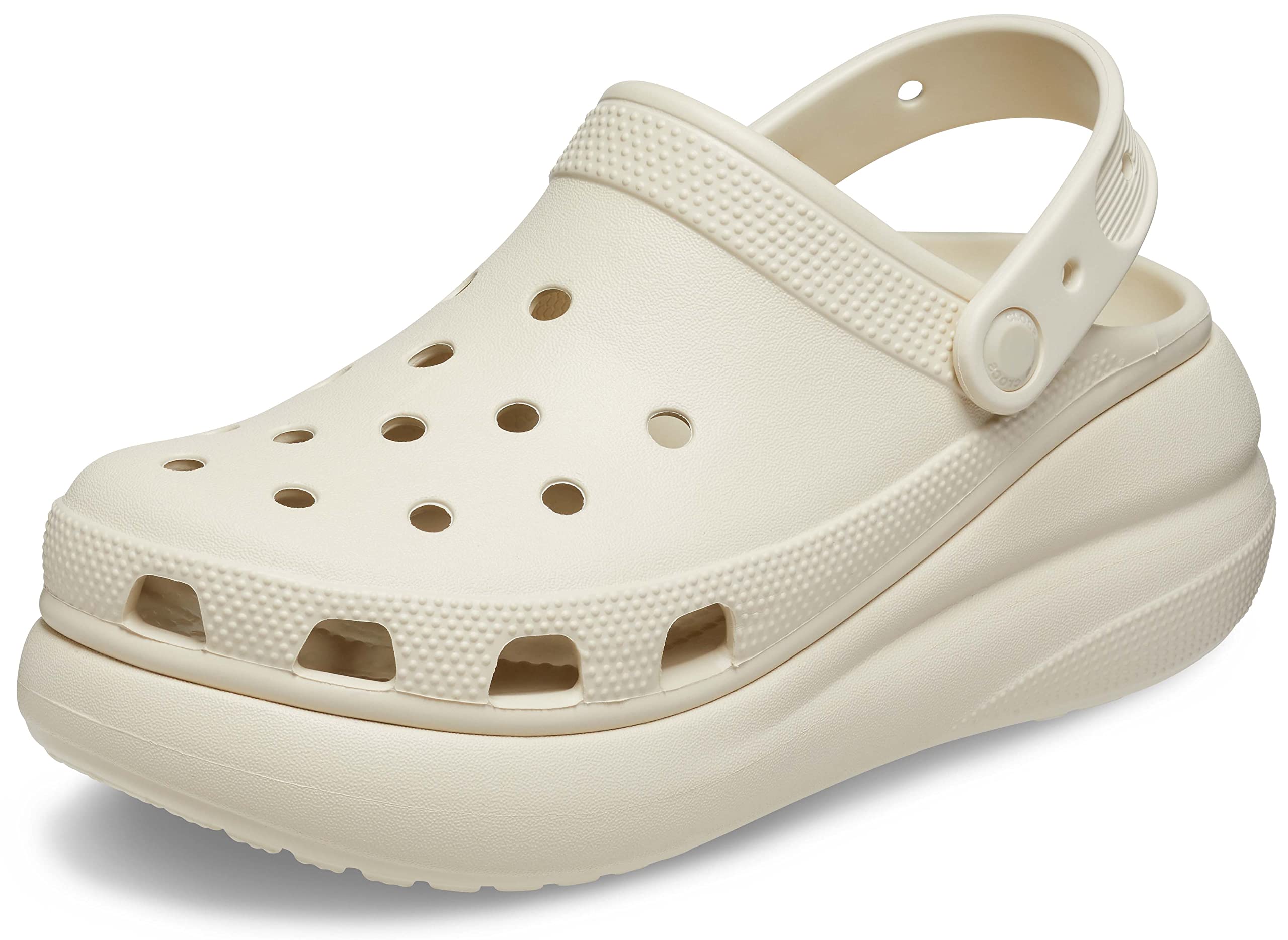 Crocs Unisex Classic Crush Clogs  Platform Shoes, Bone, 9 Us Men