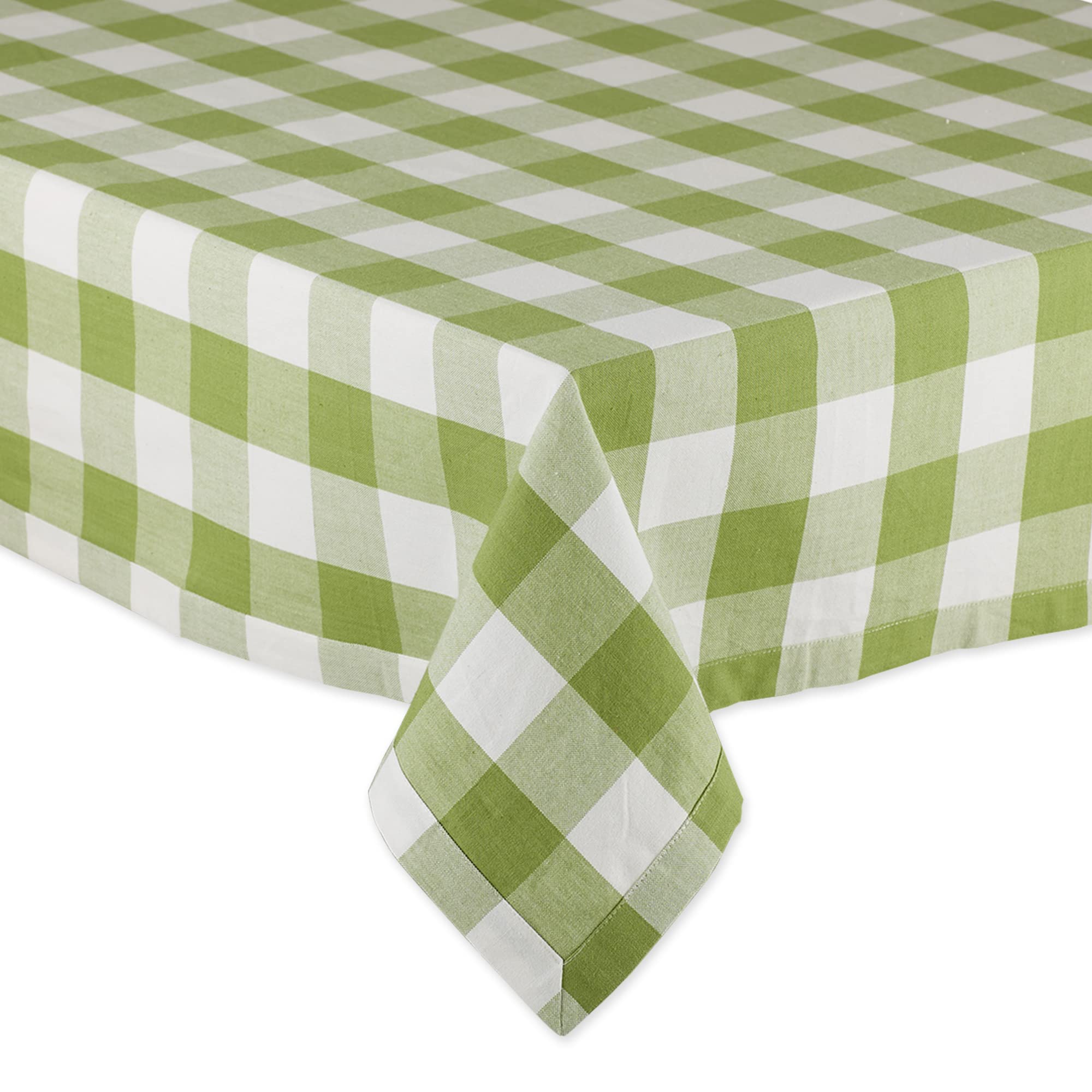 Dii Buffalo Check Collection, Classic Farmhouse Tablecloth, Tablecloth, 52X52, Antique Green