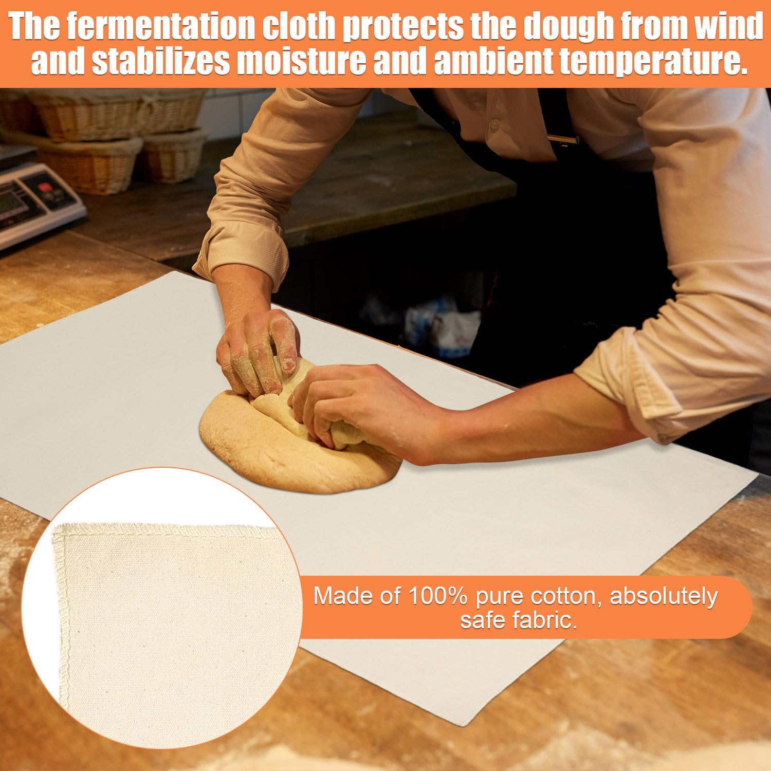 Lasuroa French Bread Baking Pan With Professional Proofing Cloth, 4 Loaves Baguette Bread Pan Long Sourdough Bread Baking Tray P