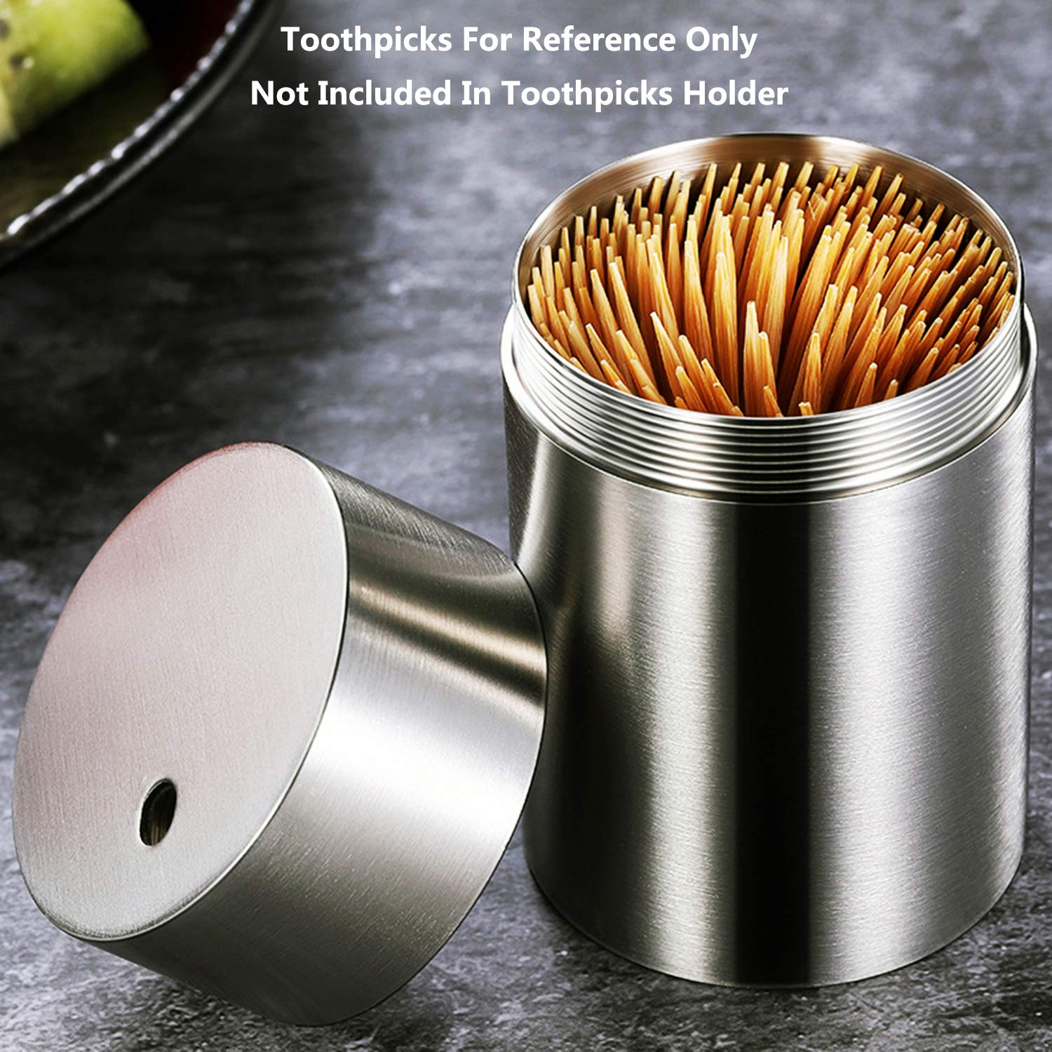 Makidar Toothpicks Holder Dispenser Stainless Steel (Frosted)