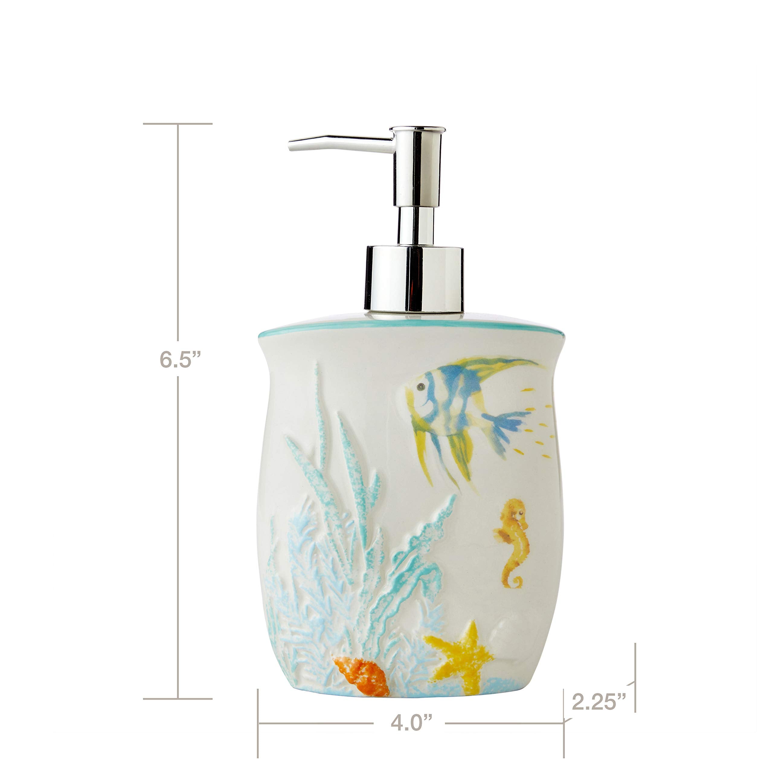 SKL HOME by Saturday Knight Ltd. Ocean Watercolor Soap Dispenser  multicolored  6.5 '' x 2.25 '' x 4 ''