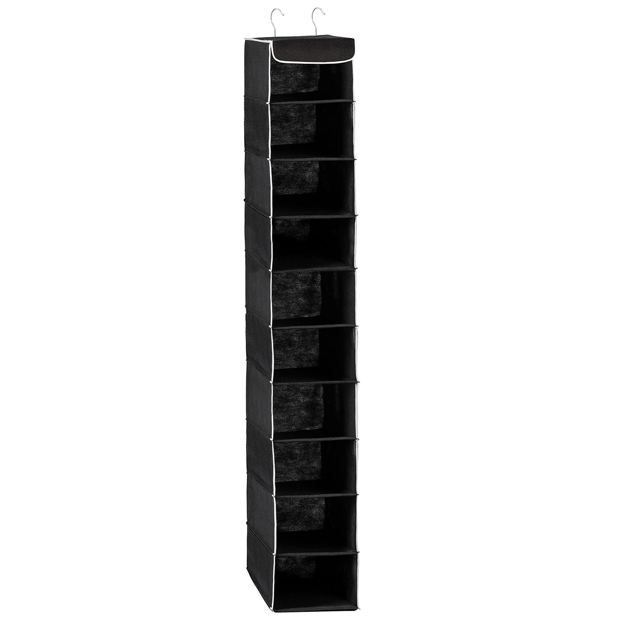Zober Hanging Closet Organizer, 10-Shelf - Hanging Storage Organizer Shelves For Clothes, Towels, Toys - College Dorm Room, Nurs